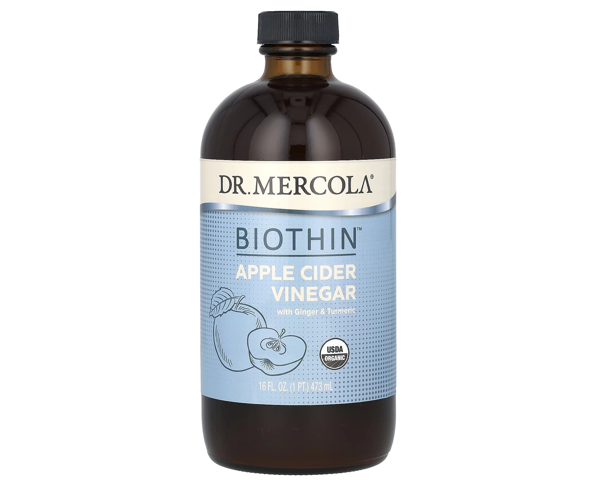 Dr. Mercola, Biothin, Apple Cider Vinegar with Ginger & Turmeric, 16 fl oz (473 ml)