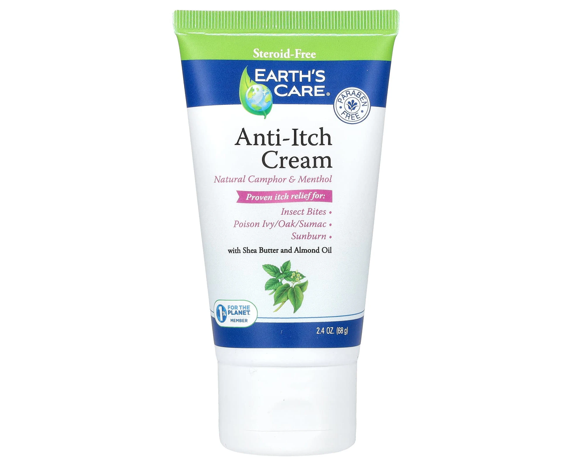 Earth's Care, Anti-Itch Cream, with Shea Butter and Almond Oil, 2.4 oz (68 g)