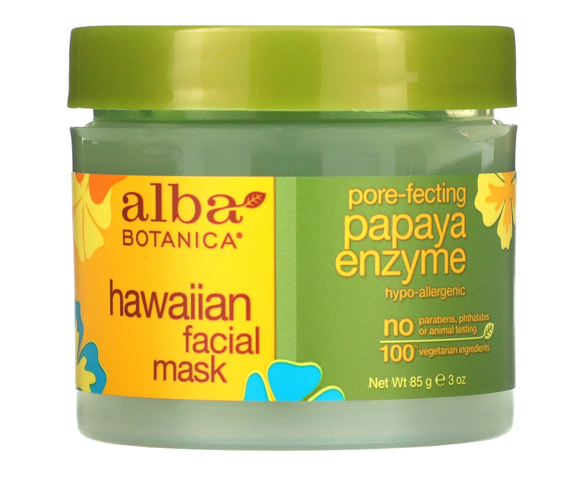 Alba Botanica, Hawaiian Beauty Facial Mask, Pore-Fecting Papaya Enzyme, 3 oz (85 g)