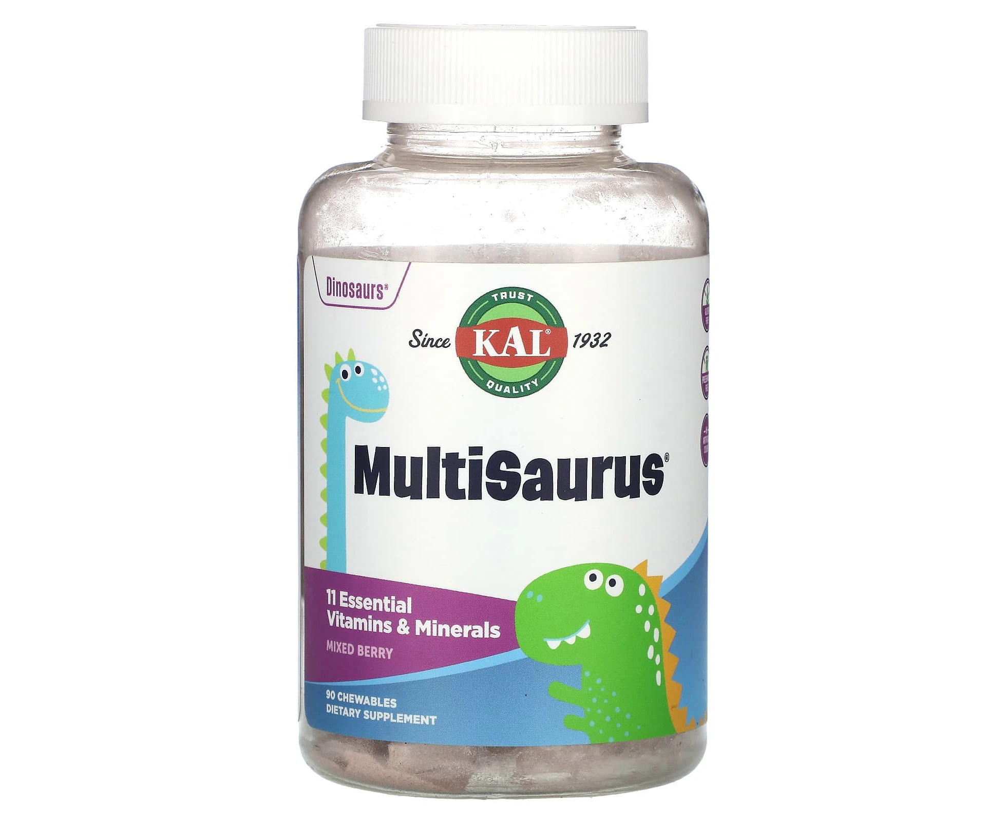 KAL, MultiSaurus, Mixed Berry, 90 Chewables