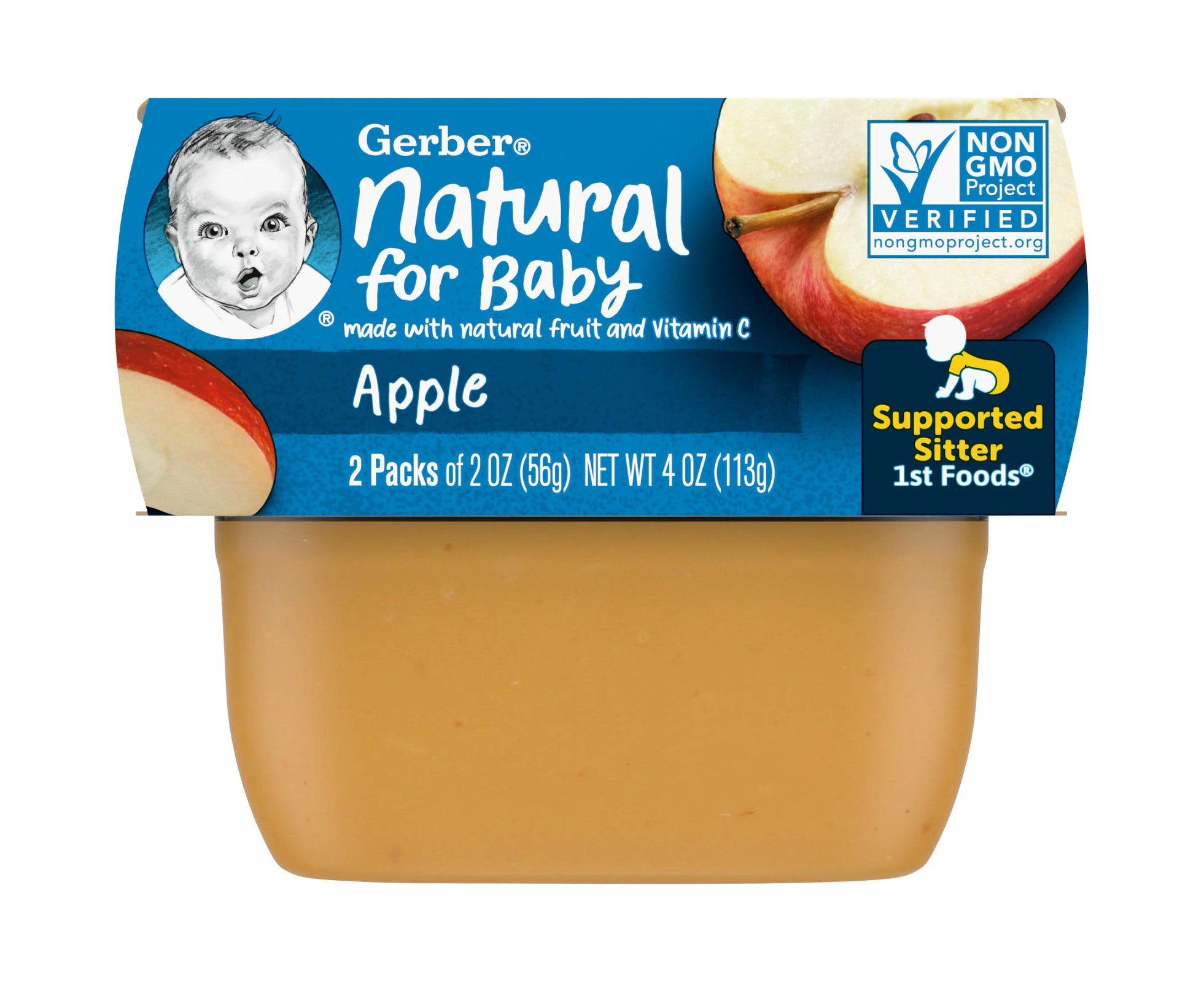 Gerber, Natural for Baby, 1st Foods, Apple, 2 Pack, 2 oz (56 g) Each