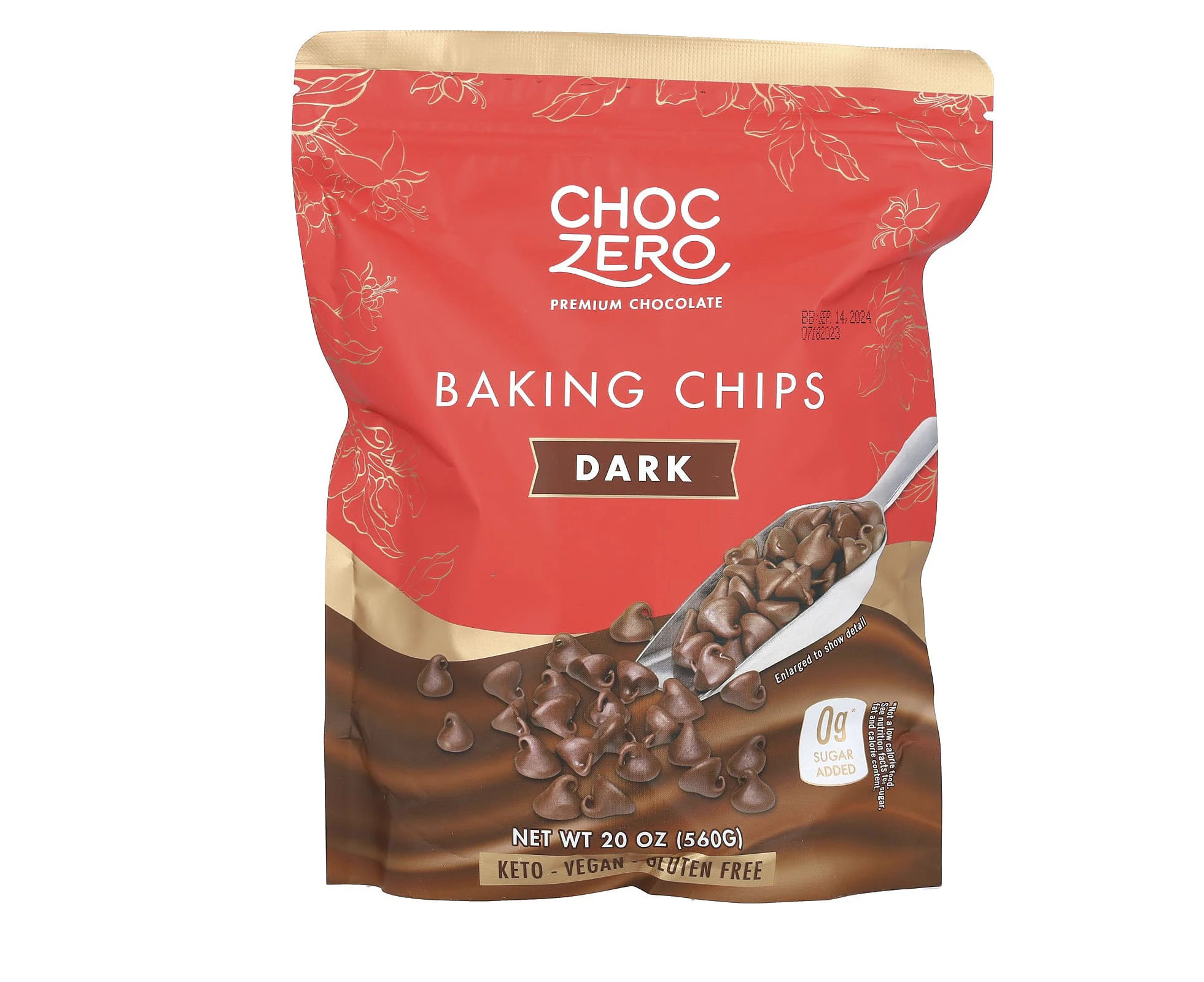 ChocZero, Baking Chips, Dark, 20 oz (560 g)