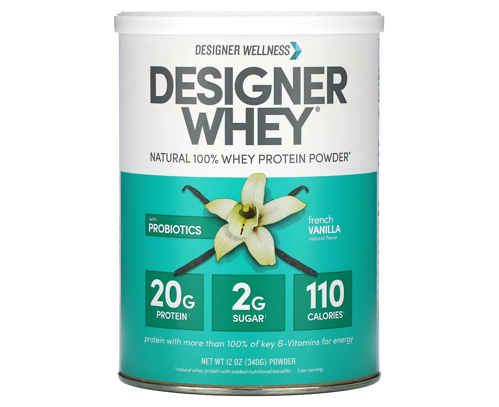 Designer Wellness, Designer Whey, Natural 100% Whey Protein Powder, French Vanilla, 12 oz (340 g)