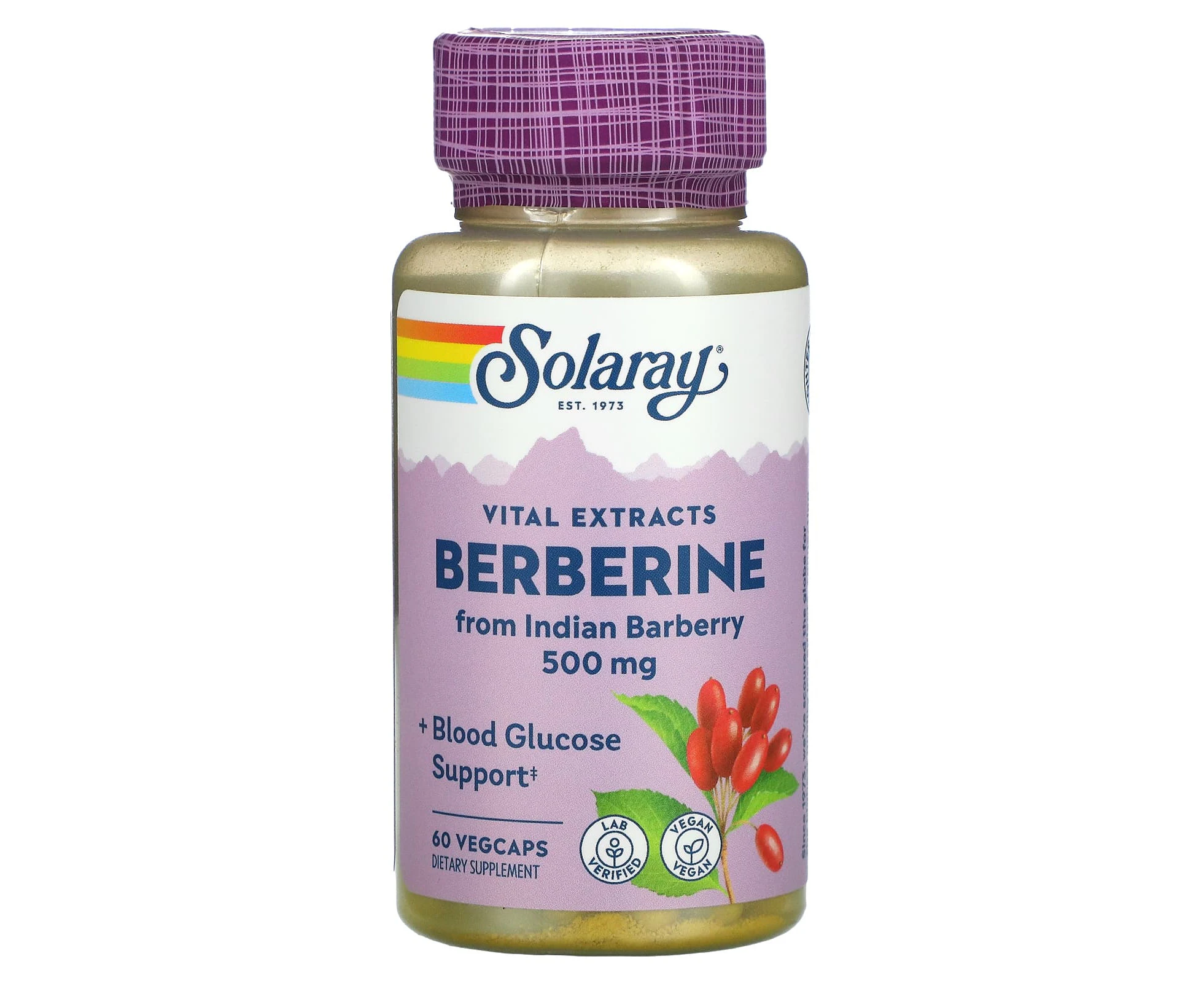 Solaray, Berberine, Vital Extracts, 500 mg, 60 VegCaps