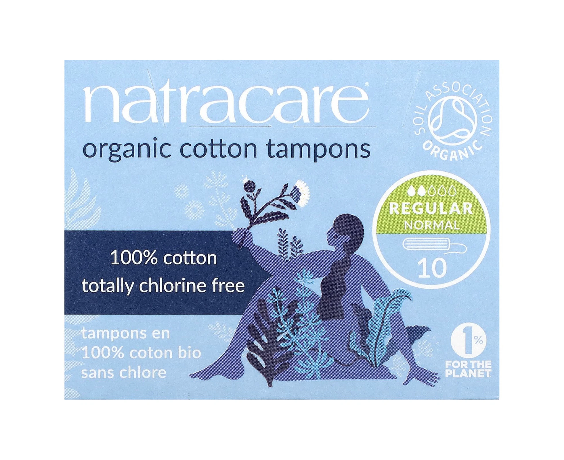 Natracare, Organic Cotton Tampons, Regular, 10 Tampons