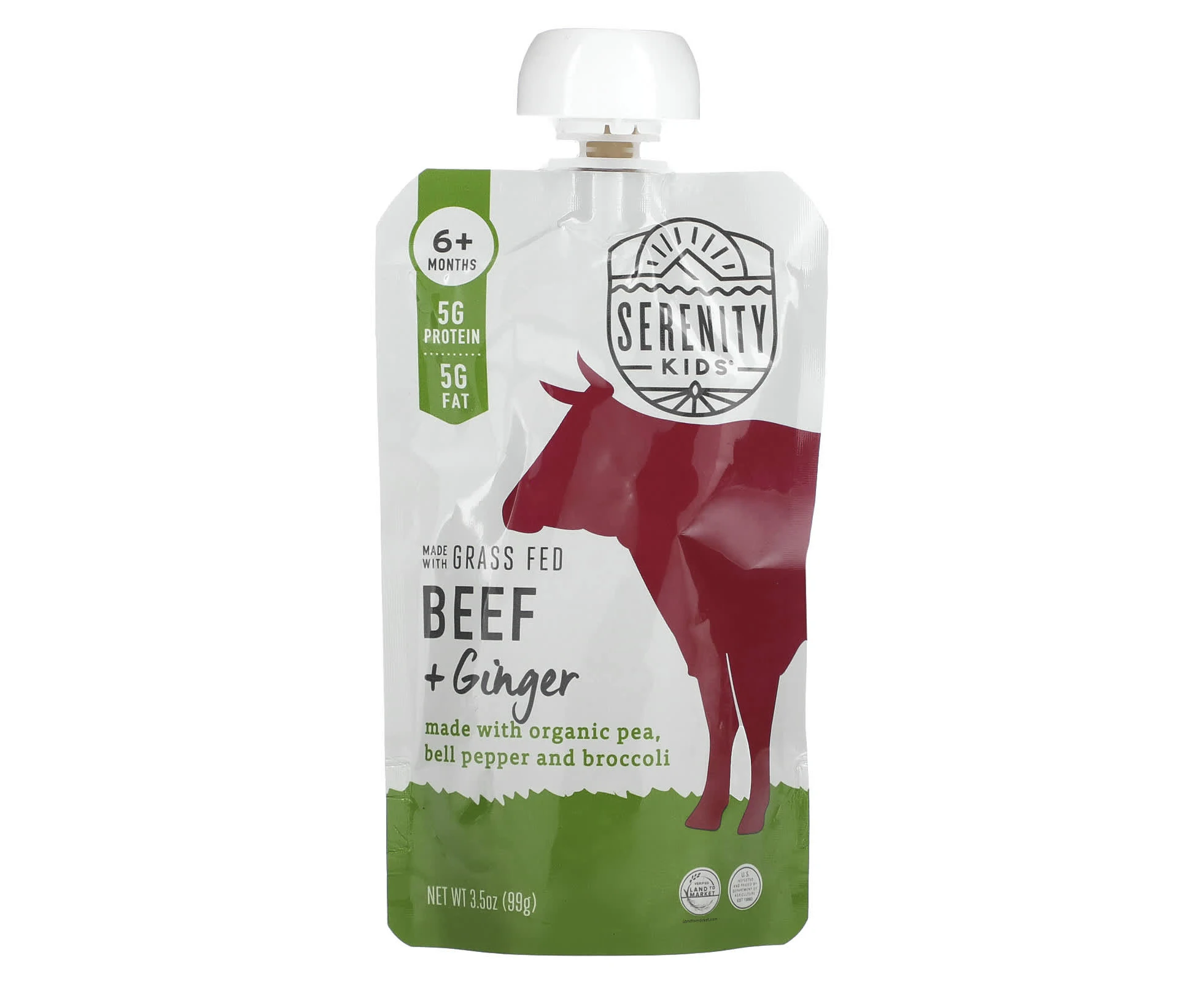 Serenity Kids, Beef + Ginger, 6+ Months, 3.5 oz (99 g)