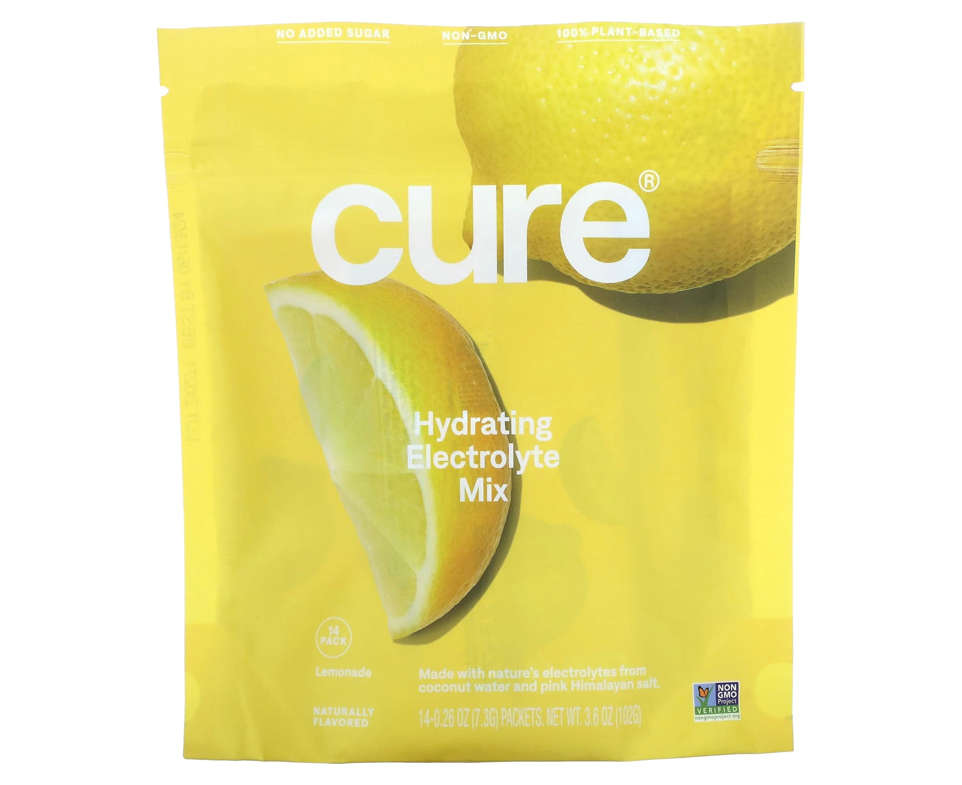 Cure Hydration, Hydrating Electrolyte Mix, Lemonade, 14 Packets, 0.26 oz (7.3 g) Each