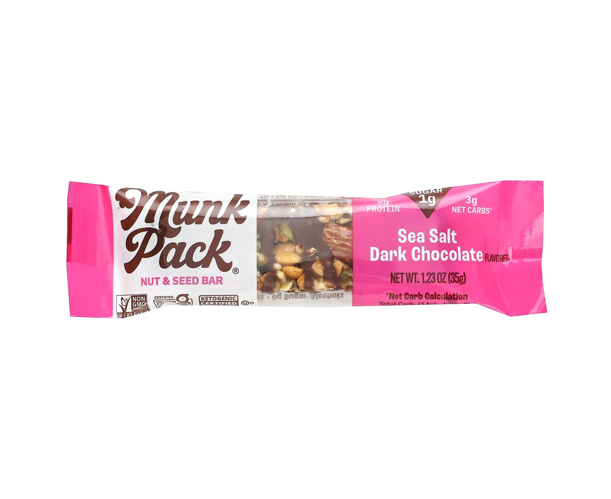 Munk Pack, Nut & Seed Bar, Sea Salt Dark Chocolate, 1.23 oz (35 g)