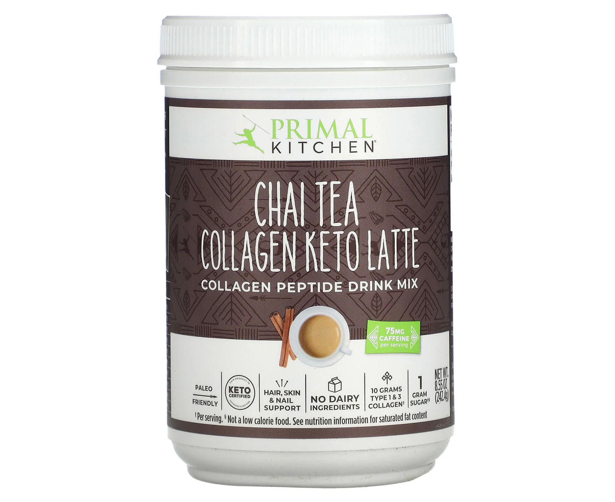 Primal Kitchen, Collagen Keto Latte, Chai Tea, 8.55 oz (242.4 g)