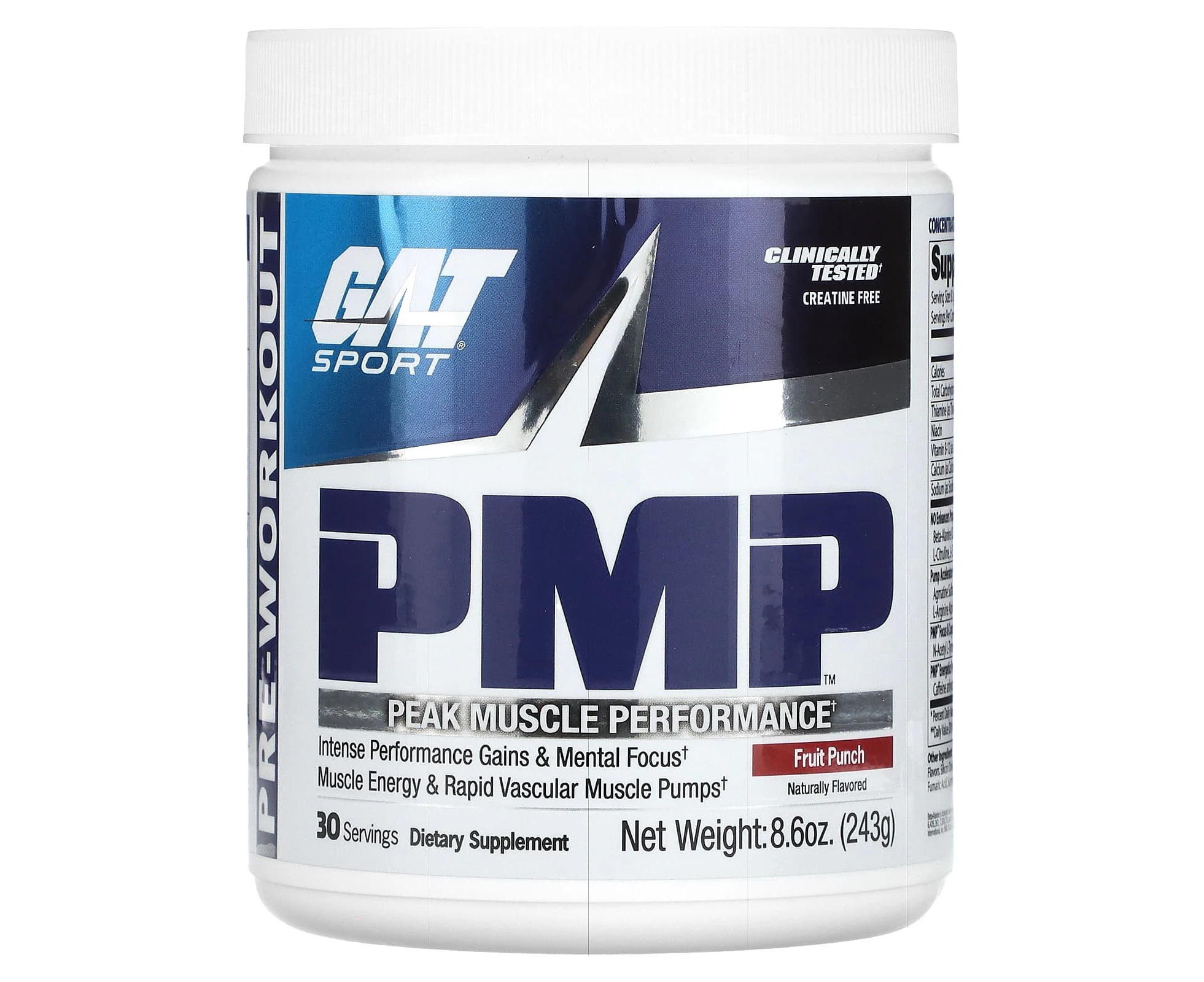 GAT, STM-Free PMP, Peak Muscle Performance, Fruit Punch, 8.6 oz (243 g)