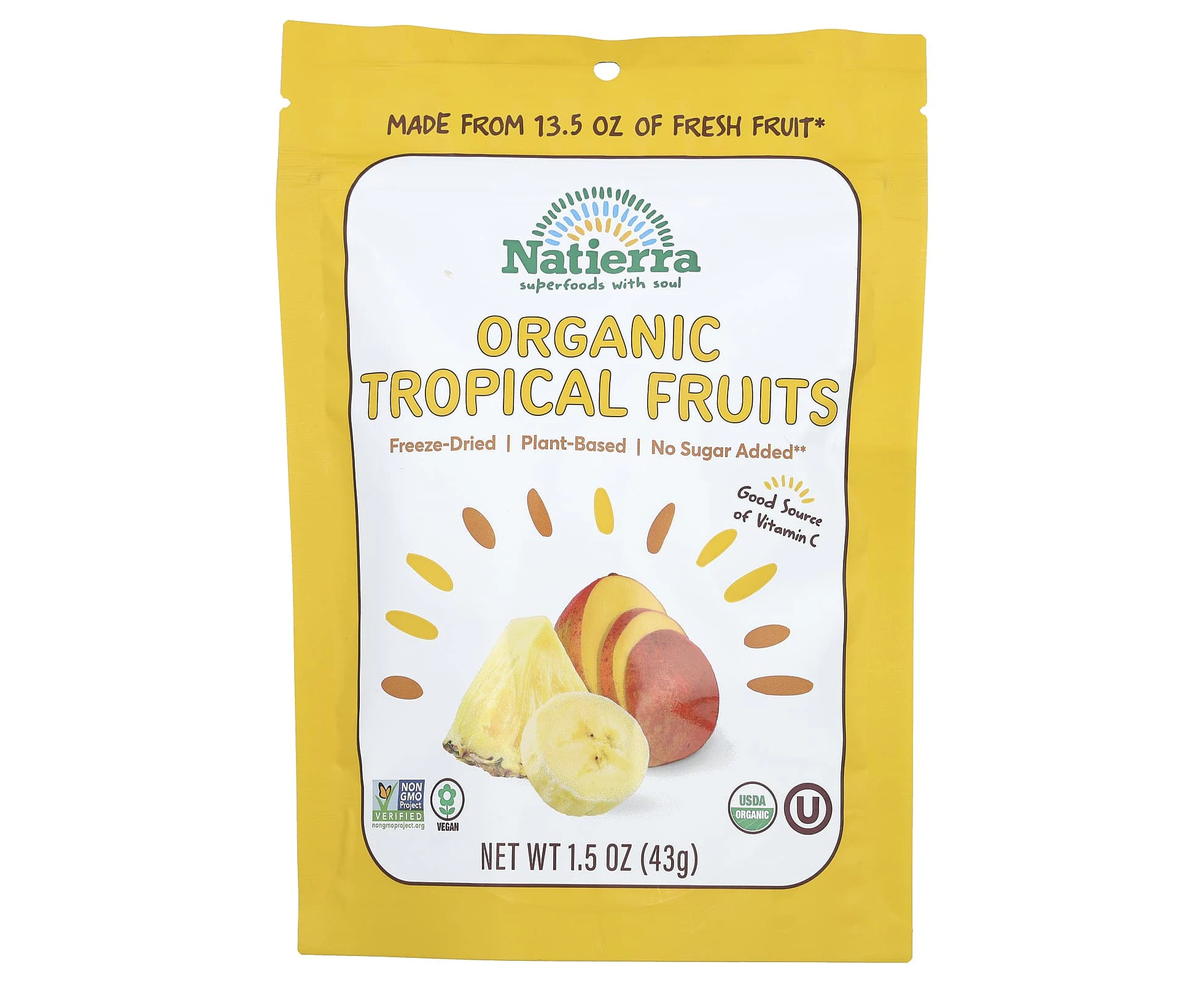 Natierra, Organic Freeze-Dried Tropical Fruits, 1.5 oz (43 g)