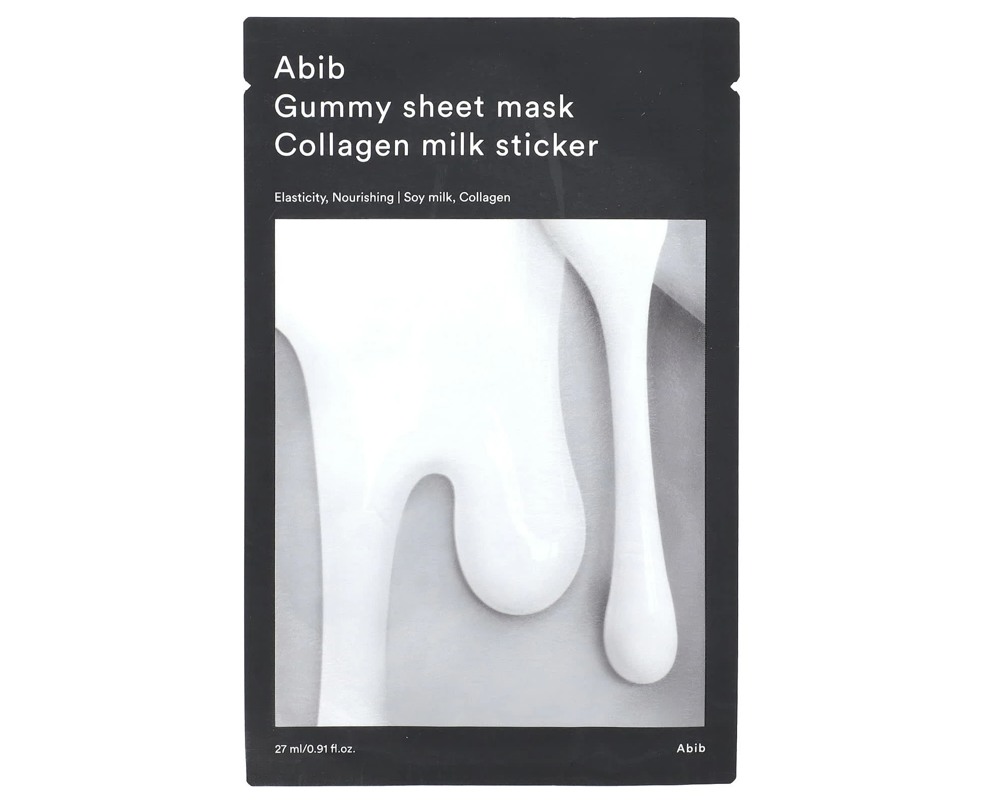 Abib, Gummy Beauty Sheet Mask, Collagen Milk Sticker, 1 Sheet, 0.91 fl oz (27 ml)