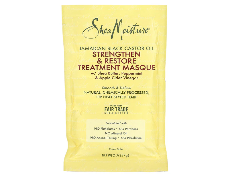 SheaMoisture, Jamaican Black Castor Oil, Strengthen & Restore Treatment Masque, 2 oz (57 g)