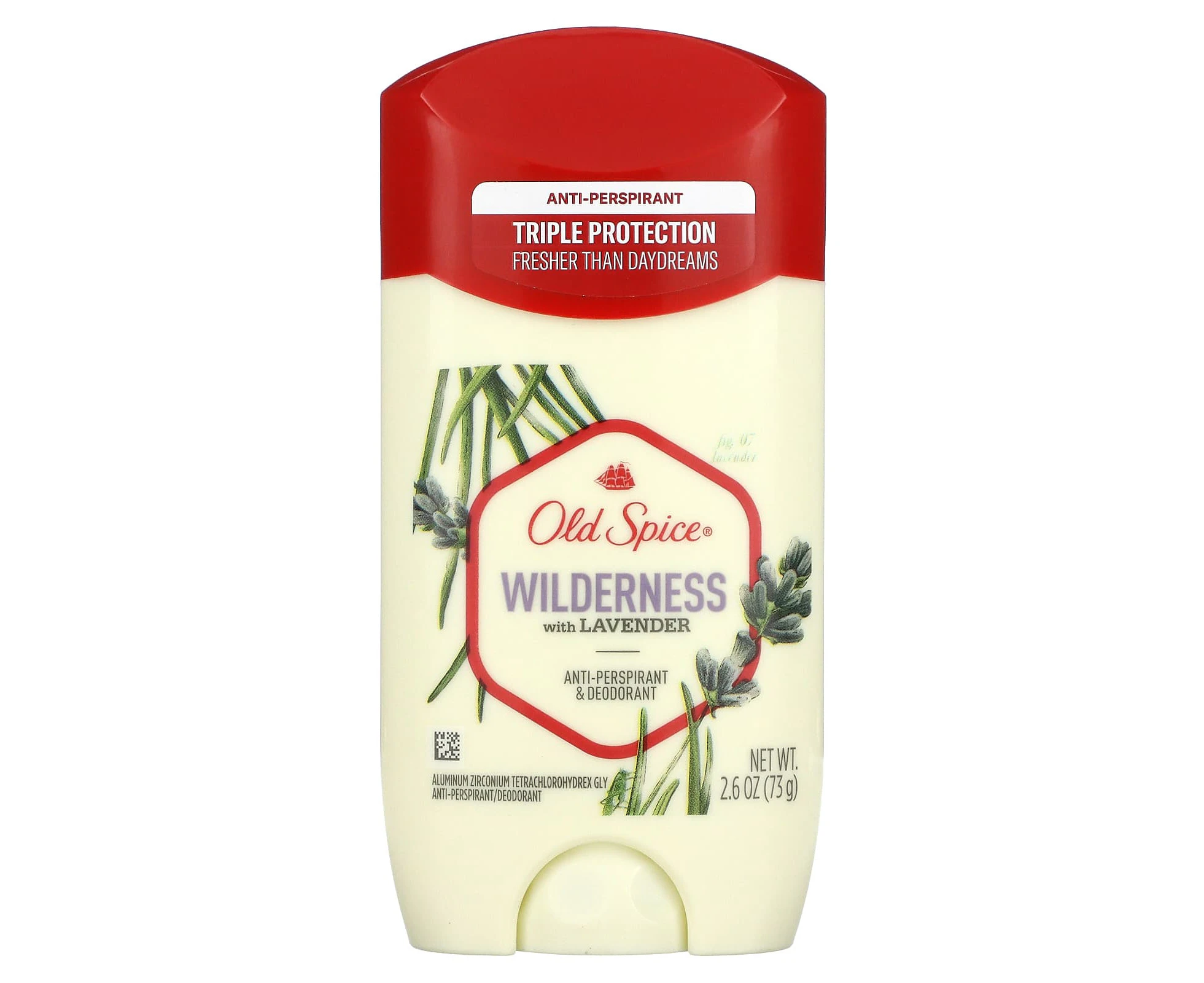 Old Spice, Anti-Perspirant & Deodorant, Wilderness with Lavender, 2.6 oz (73 g)