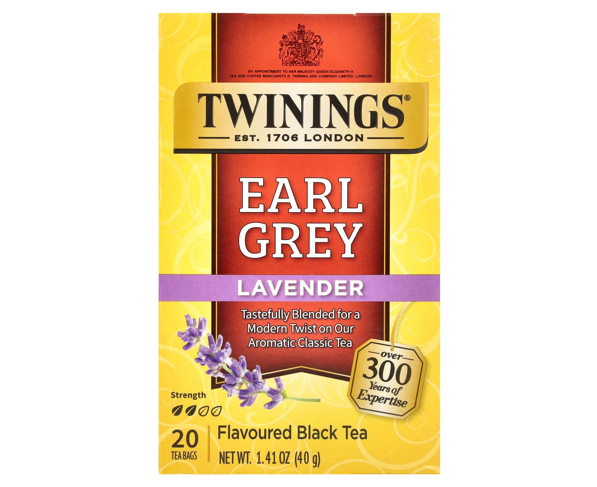 Twinings, Flavoured Black Tea, Earl Grey, Lavender, 20 Tea Bags, 1.41 oz (40 g)