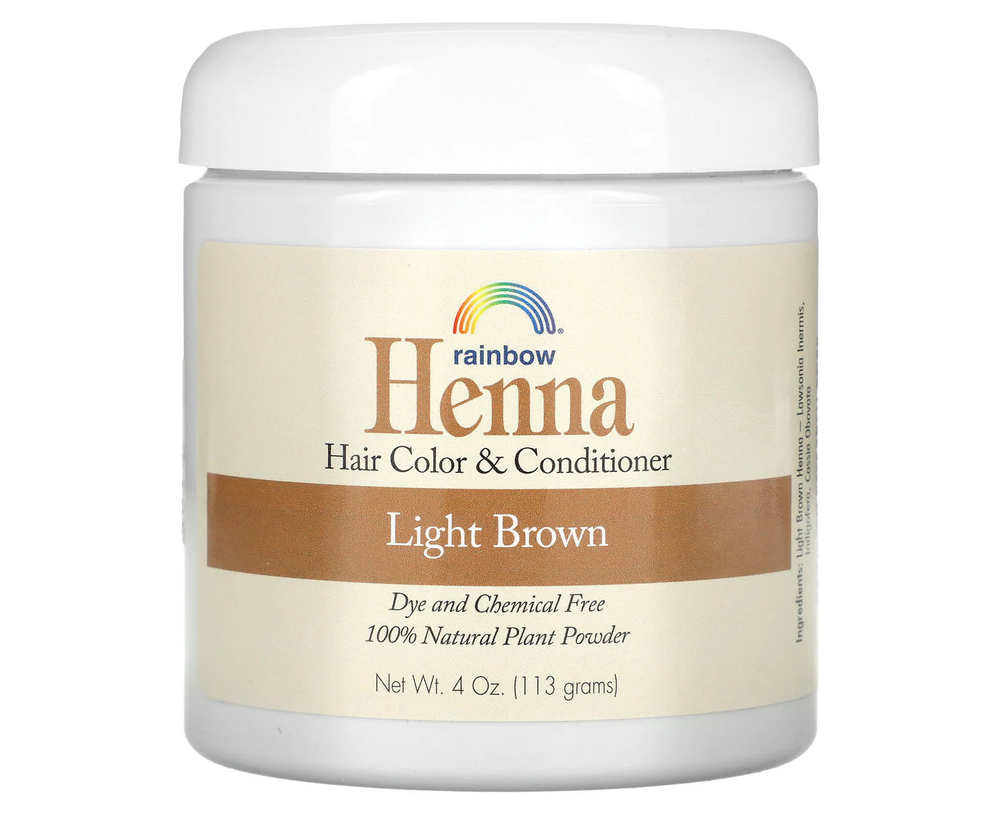 Rainbow Research, Henna, Hair Color and Conditioner, Light Brown, 4 oz (113 g)