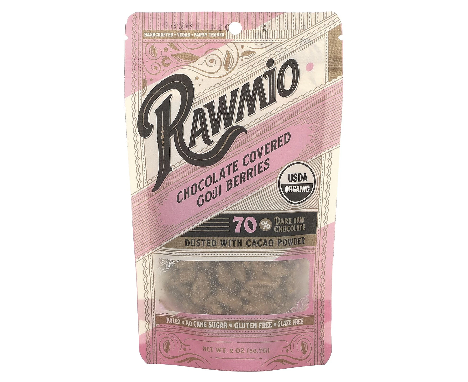 Rawmio, Chocolate Covered Goji Berries, 70% Dark Raw Chocolate, 2 oz (56.7 g)