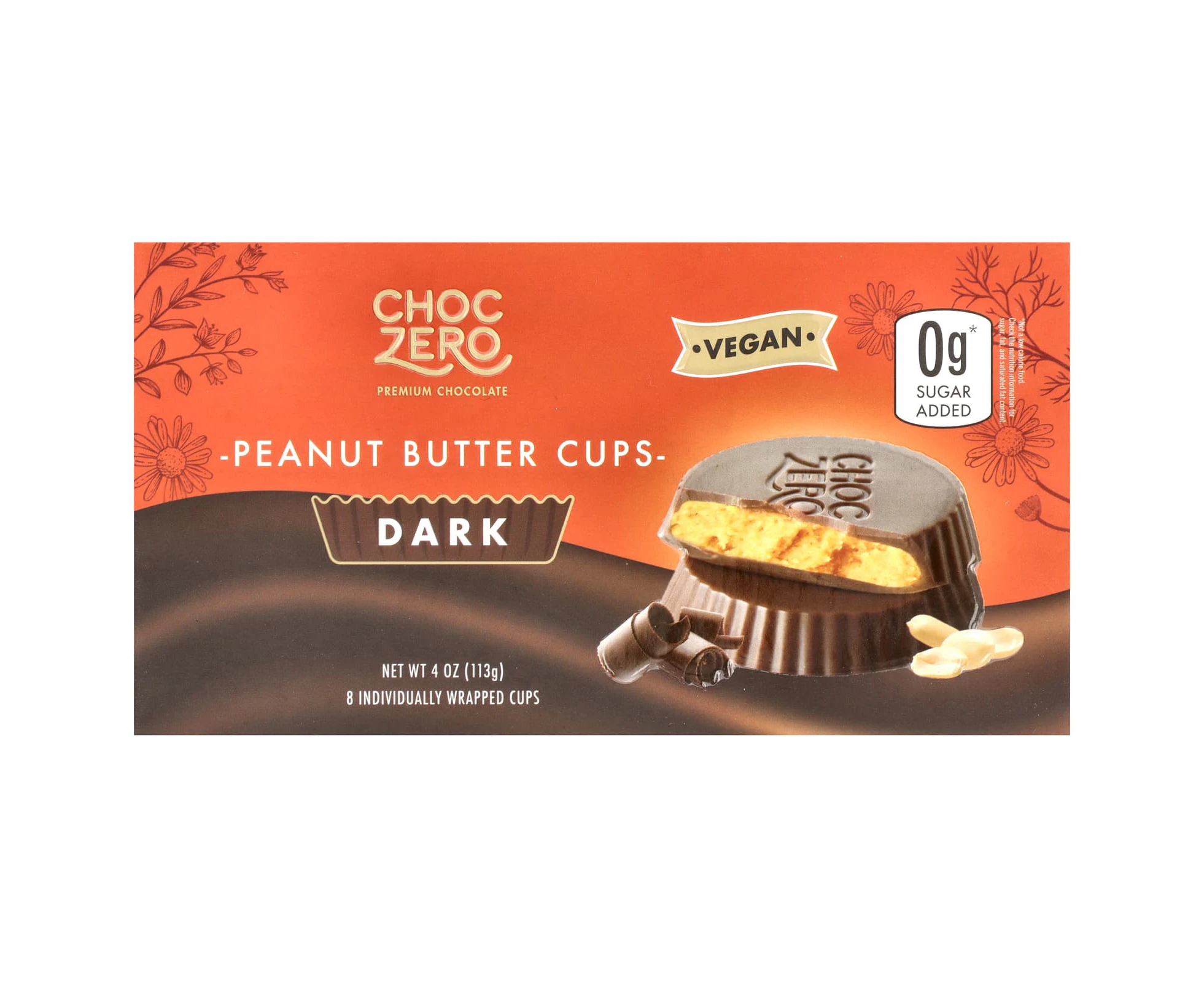 ChocZero, Peanut Butter Cups, Dark Chocolate , 8 Individually Wrapped Cups, 4 oz (113 g)