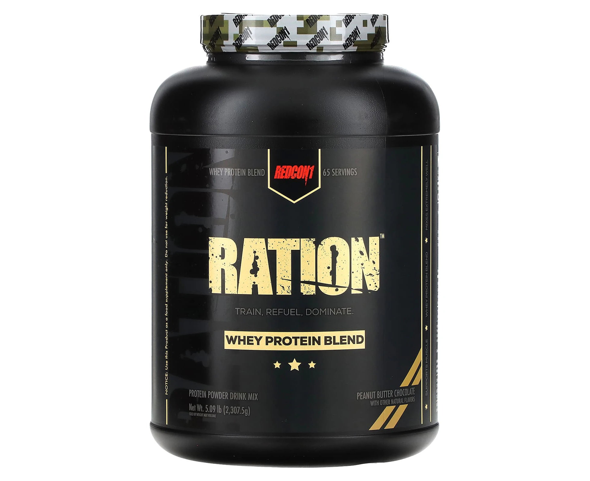 Redcon1, Ration, Whey Protein Blend, Peanut Butter Chocolate, 5.09 lbs (2,307.5 g)