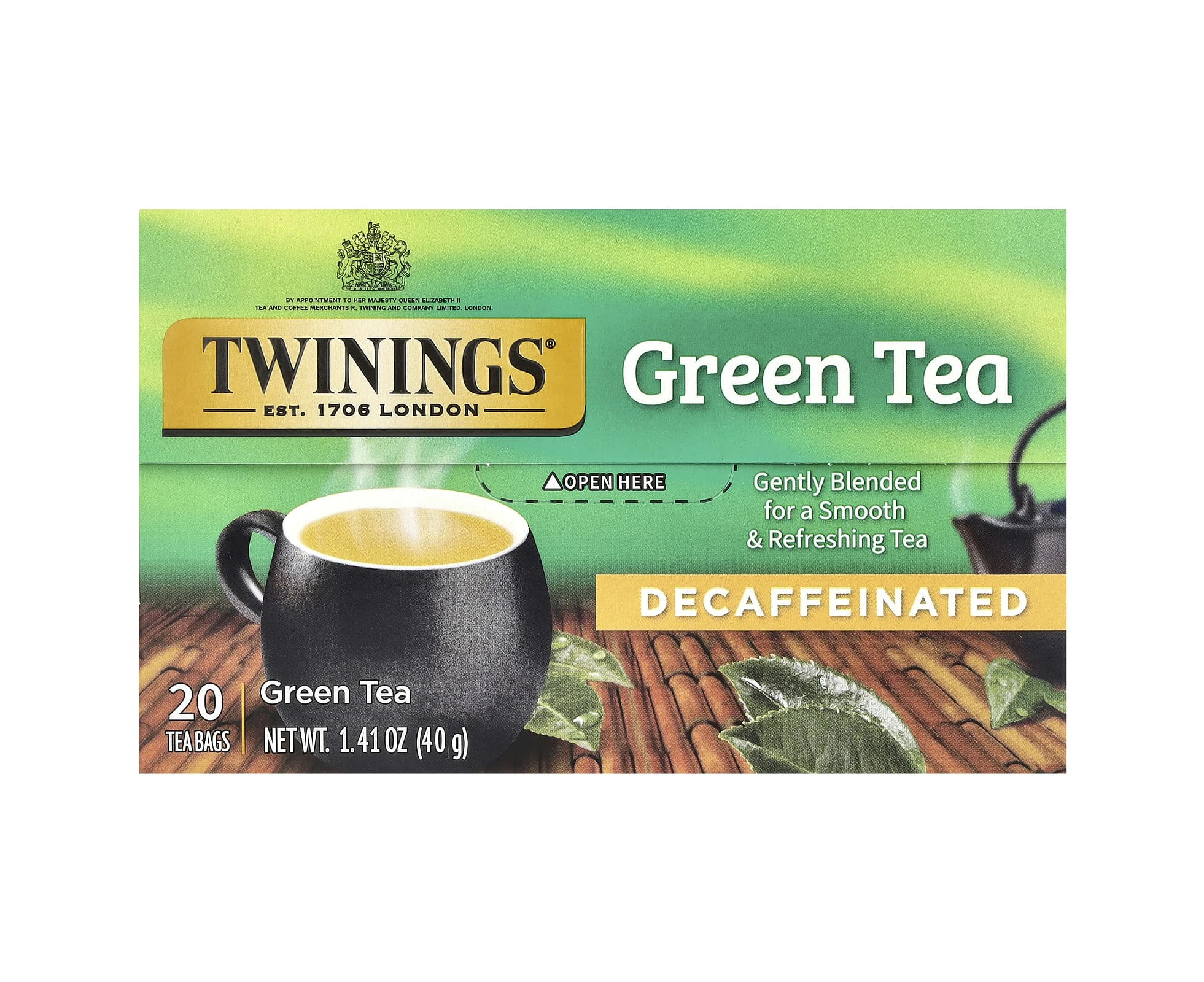 Twinings, Green Tea, Decaffeinated, 20 Tea Bags, 1.41 oz (40 g)