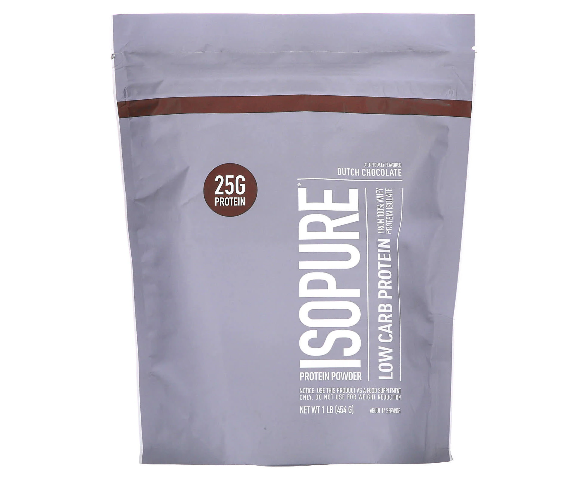 Isopure, Low Carb Protein Powder, Dutch Chocolate, 1 lb (454 g)