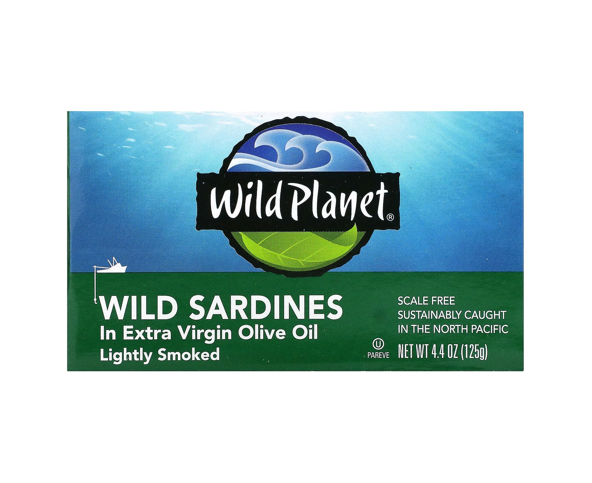 Wild Planet, Wild Sardines In Extra Virgin Olive Oil, Lightly Smoked, 4.4 oz (125 g)