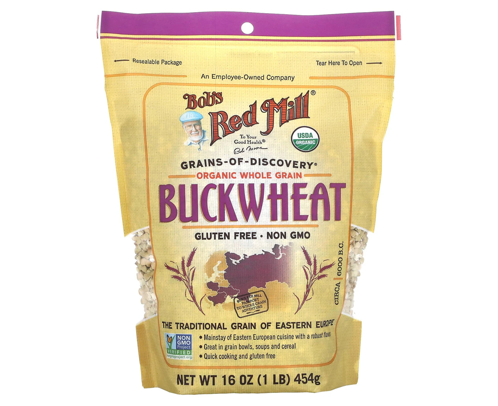 Bob's Red Mill, Organic Buckwheat, Whole Grain, 16 oz (454 g)