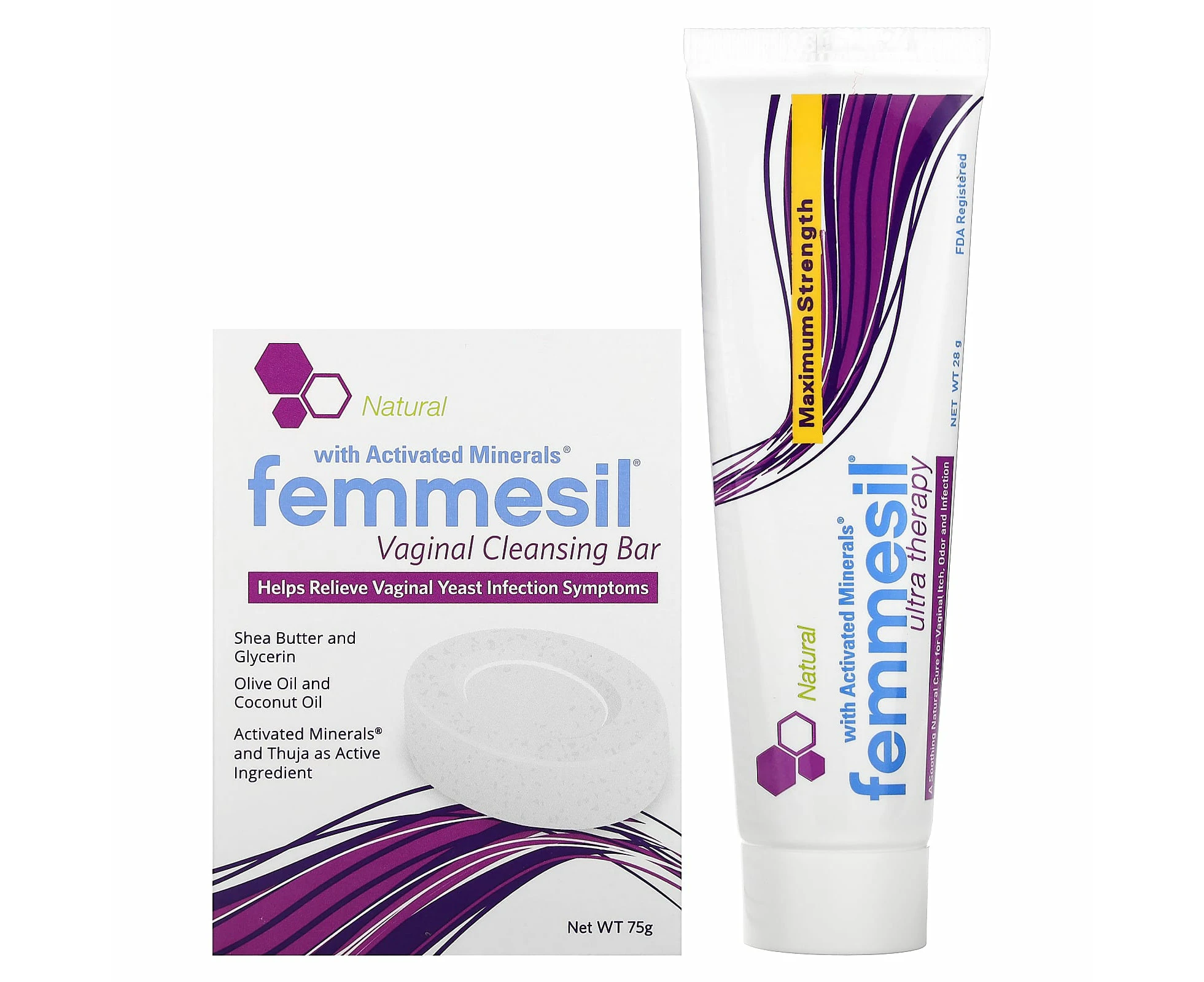 Femmesil, Vaginal Cleansing Bar & Ultra Therapy Ointment, 2 Piece Set