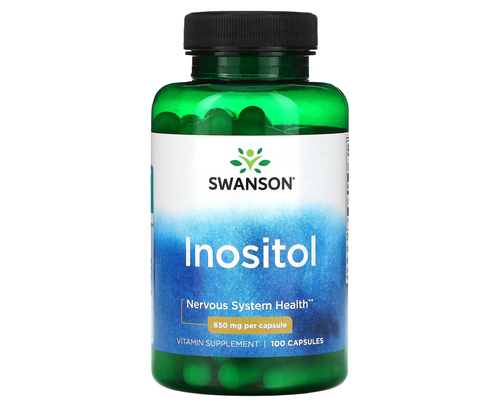 Swanson, Inositol, 650 mg, 100 Capsules