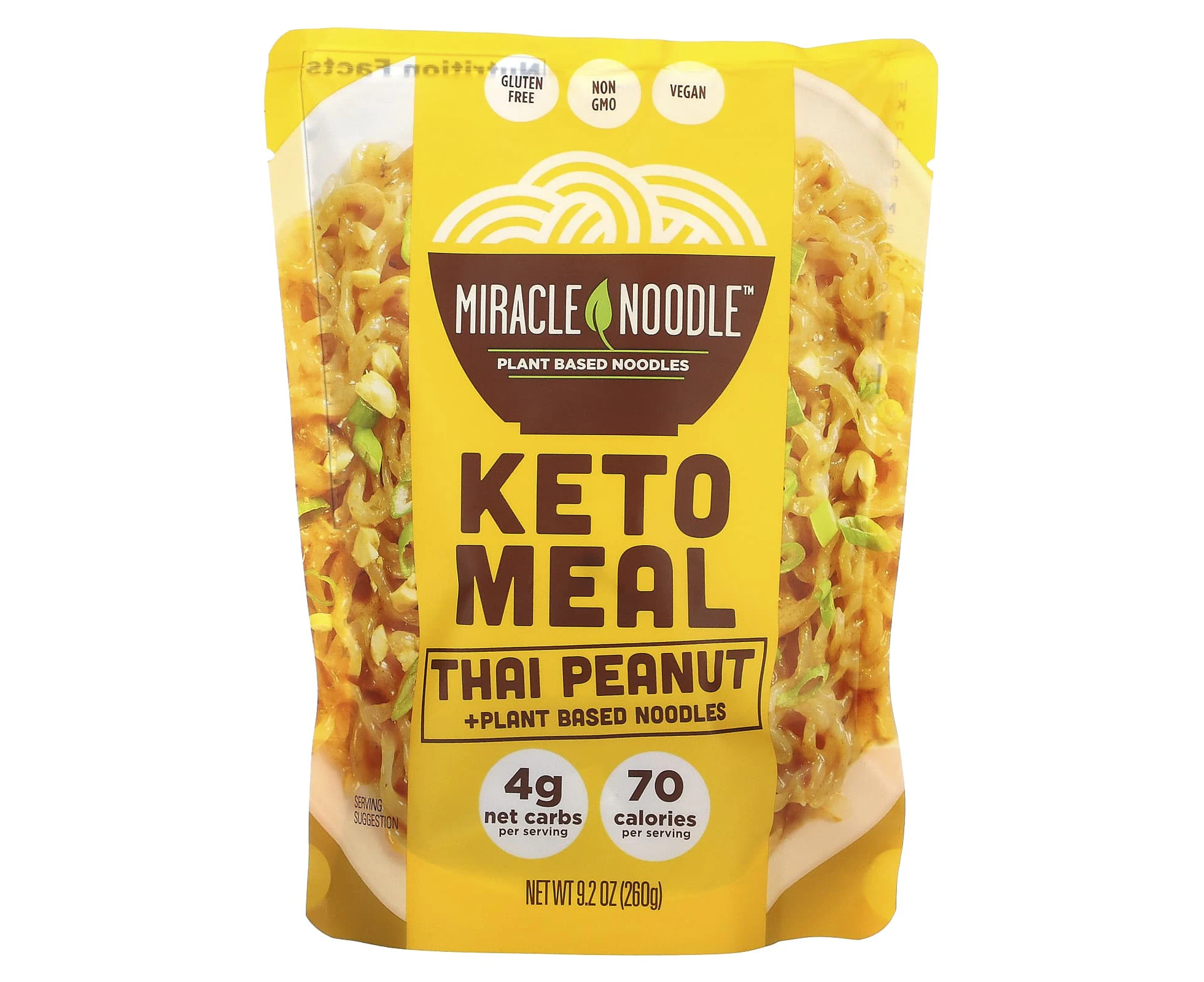 Miracle Noodle, Keto Meal, Thai Peanut + Plant Based Noodles, 9.2 oz (260 g)