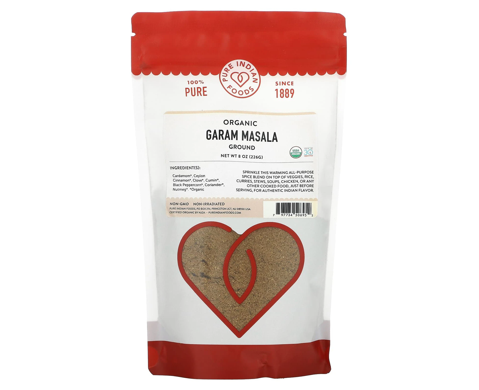 Pure Indian Foods, Organic Garam Masala, Ground, 8 oz (226 g)