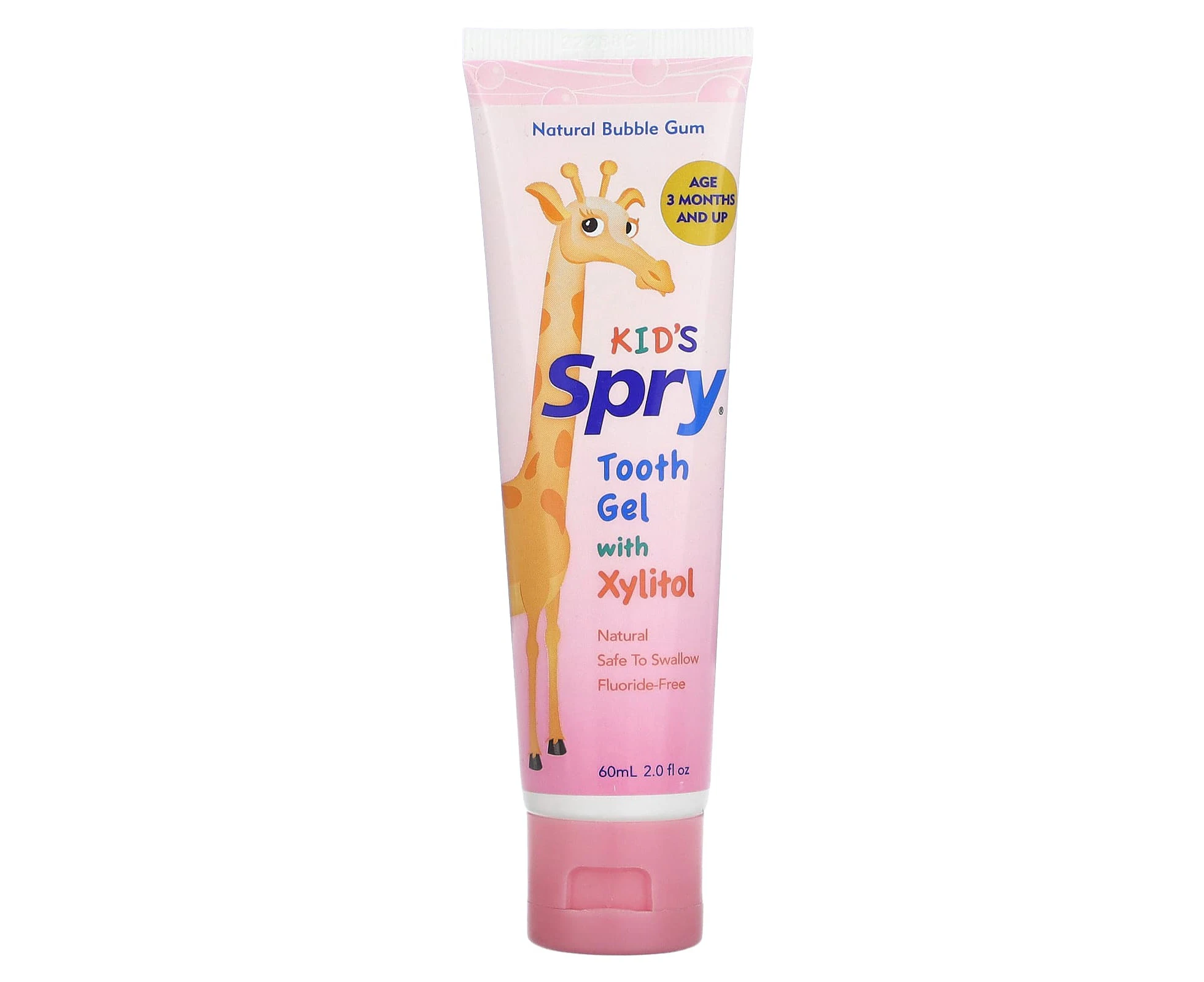 Xlear, Kid's Spry, Tooth Gel with Xylitol, 3 Months and Up, Natural Bubble Gum, 2.0 fl oz (60 ml)