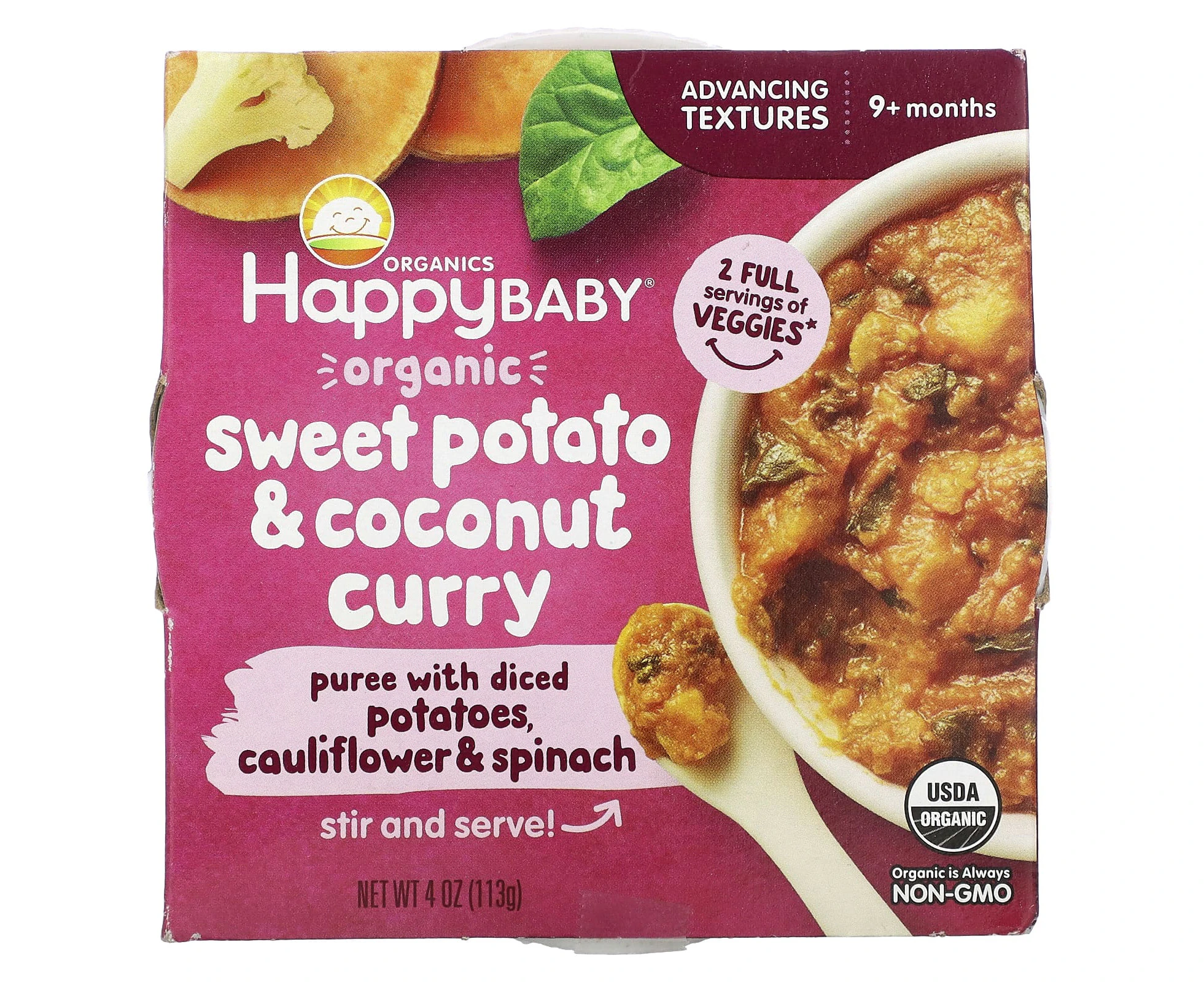 Happy Family Organics, Happy Baby, Organic Sweet Potato & Coconut Curry, 9+ Months, 4 oz (113 g)