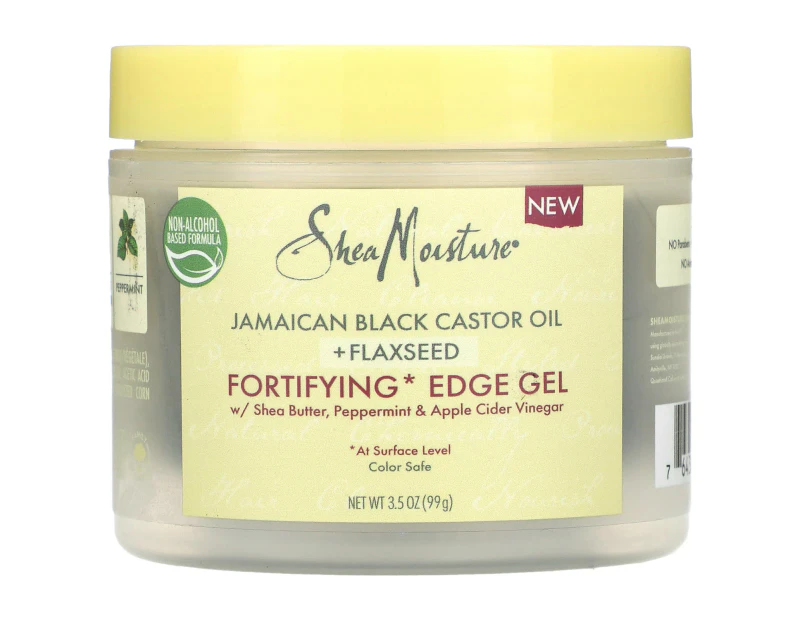 SheaMoisture, Jamaican Black Castor Oil + Flaxseed, Fortifying Edge Gel, 3.5 oz (99 g)