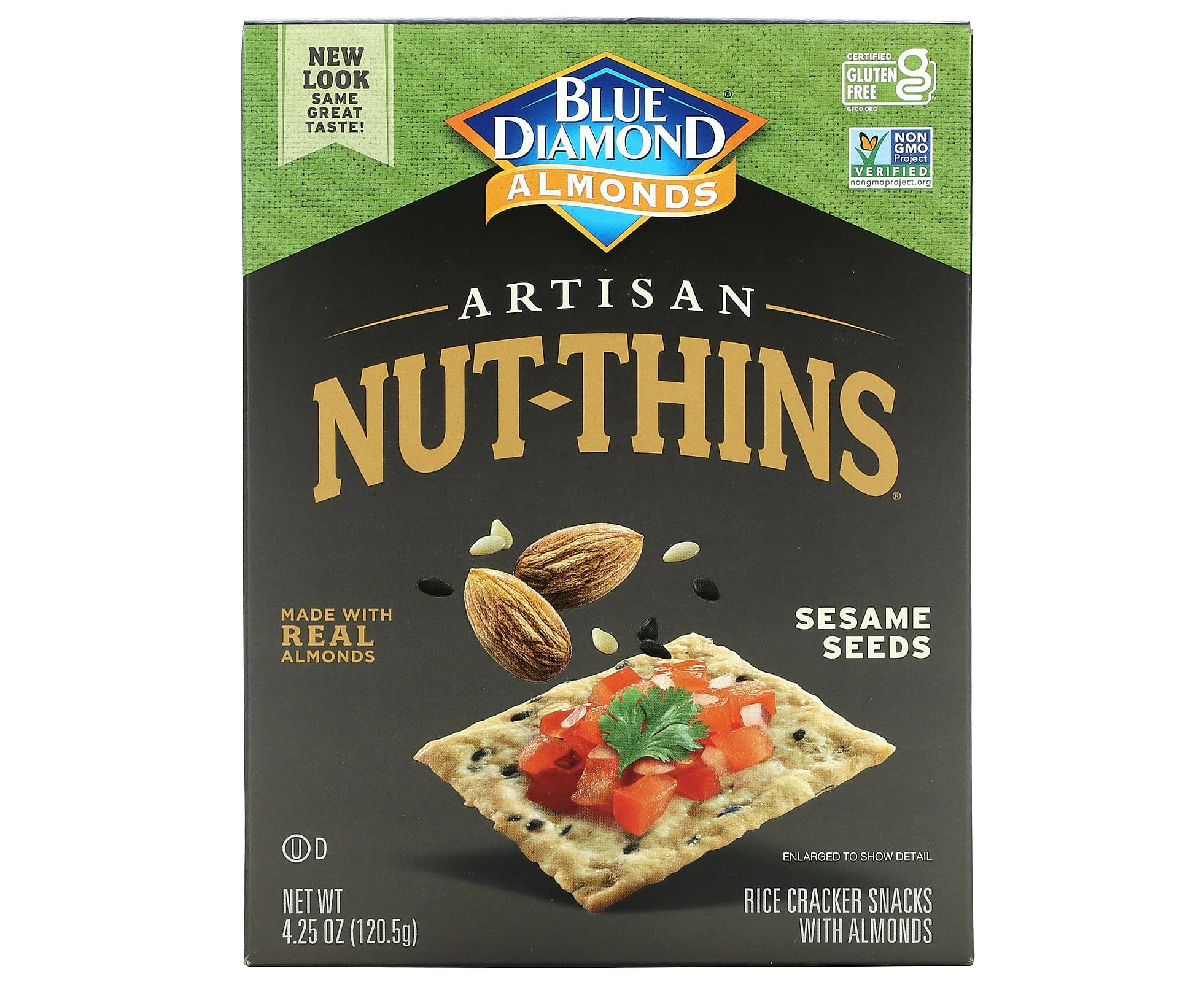 Blue Diamond, Artisan Nut-Thins, Rice Cracker Snacks, Sesame Seeds, 4.25 oz (120.5 g)