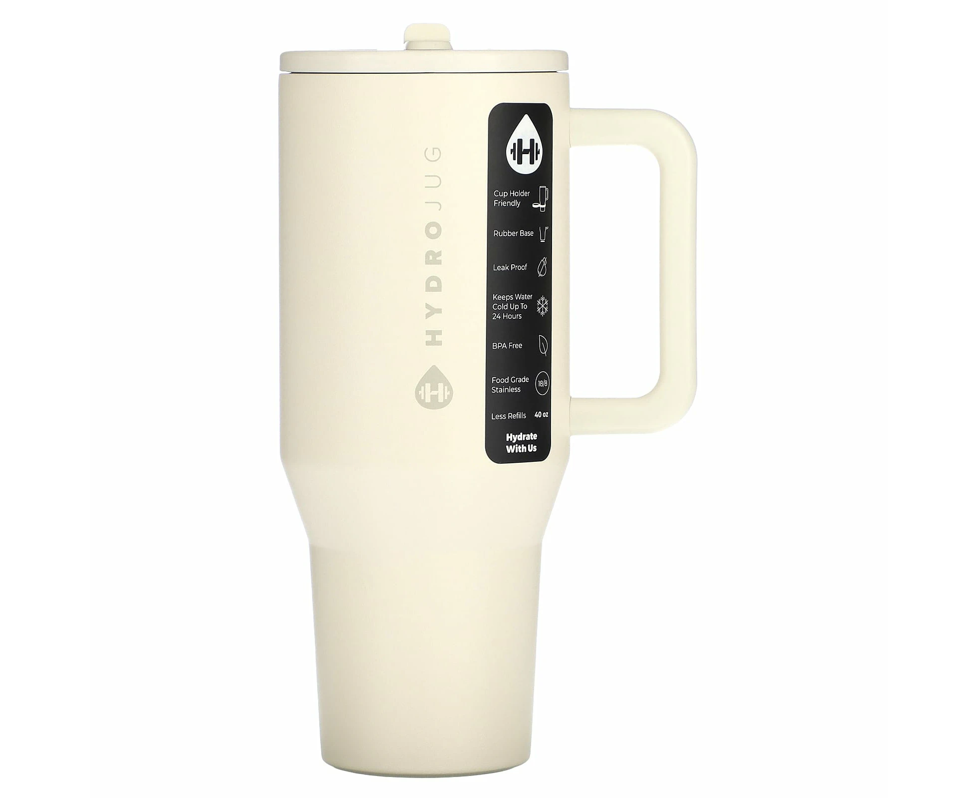 HydroJug, Traveler Tumbler, Cream, 40 oz