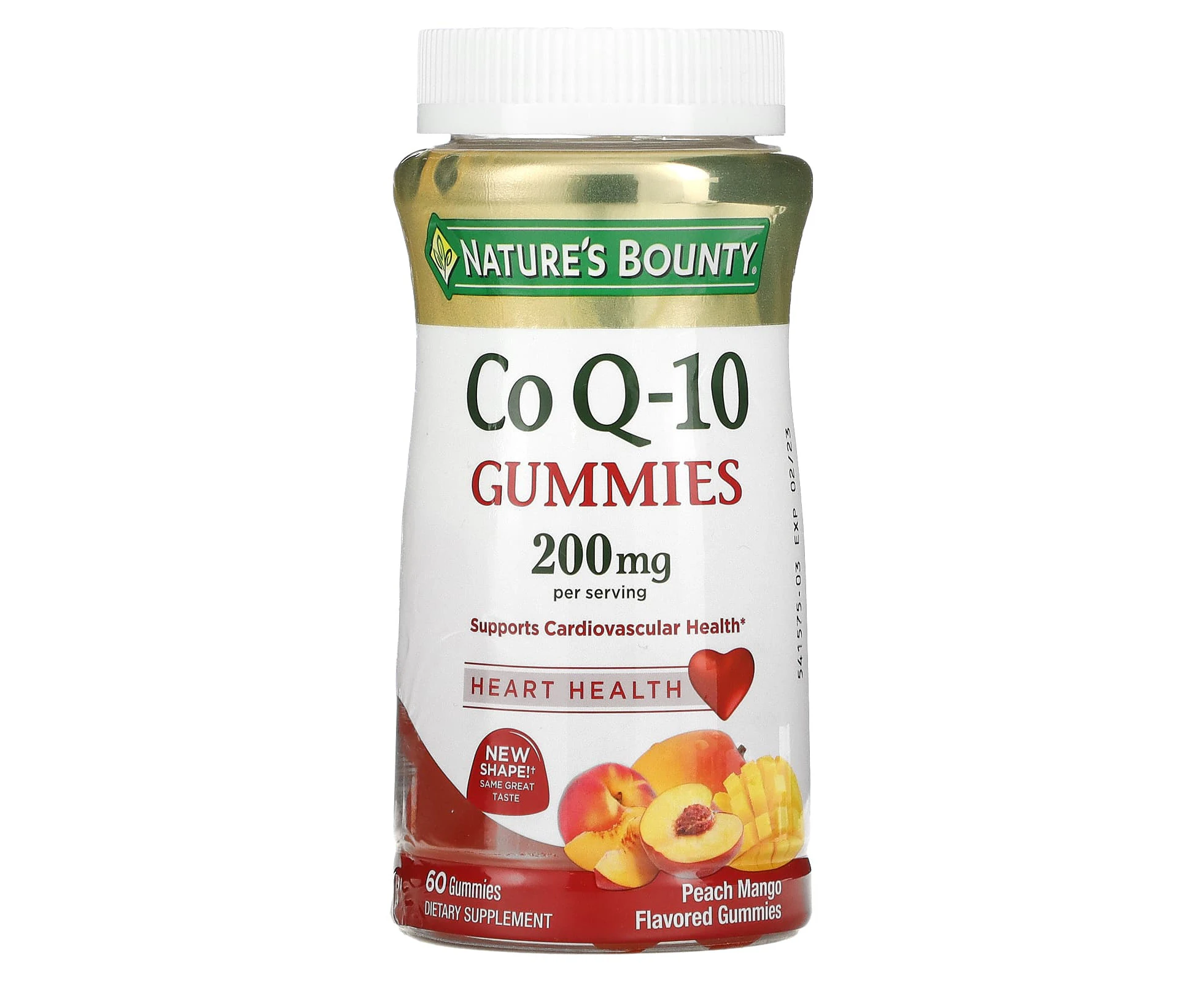 Nature's Bounty, Co Q-10 Gummies, Peach Mango, 200 mg, 60 Gummies (100 mg per Gummy)