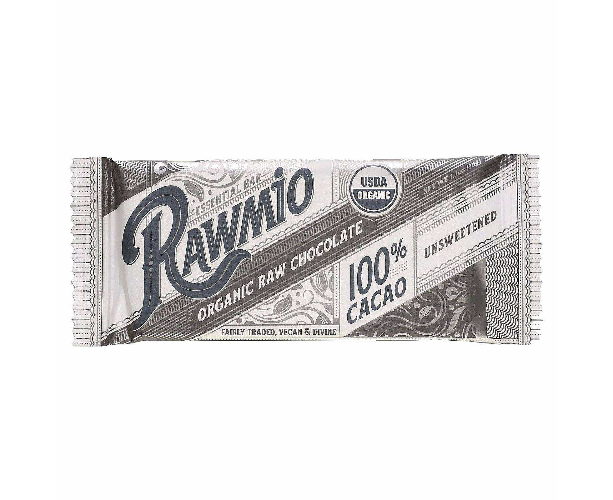 Rawmio, Essential Bar, Organic Raw Chocolate, 100% Cacao, Unsweetened, 1.1 oz (30 g)