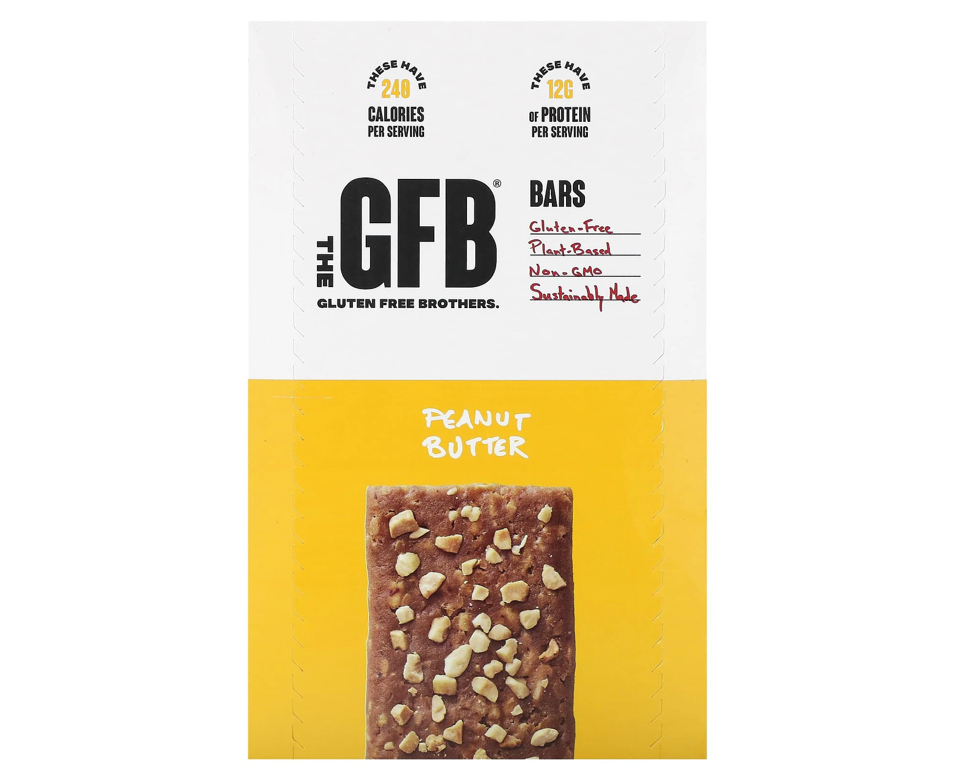 The GFB, Gluten Free Bars, Peanut Butter, 12 Bars, 2.05 oz (58 g)