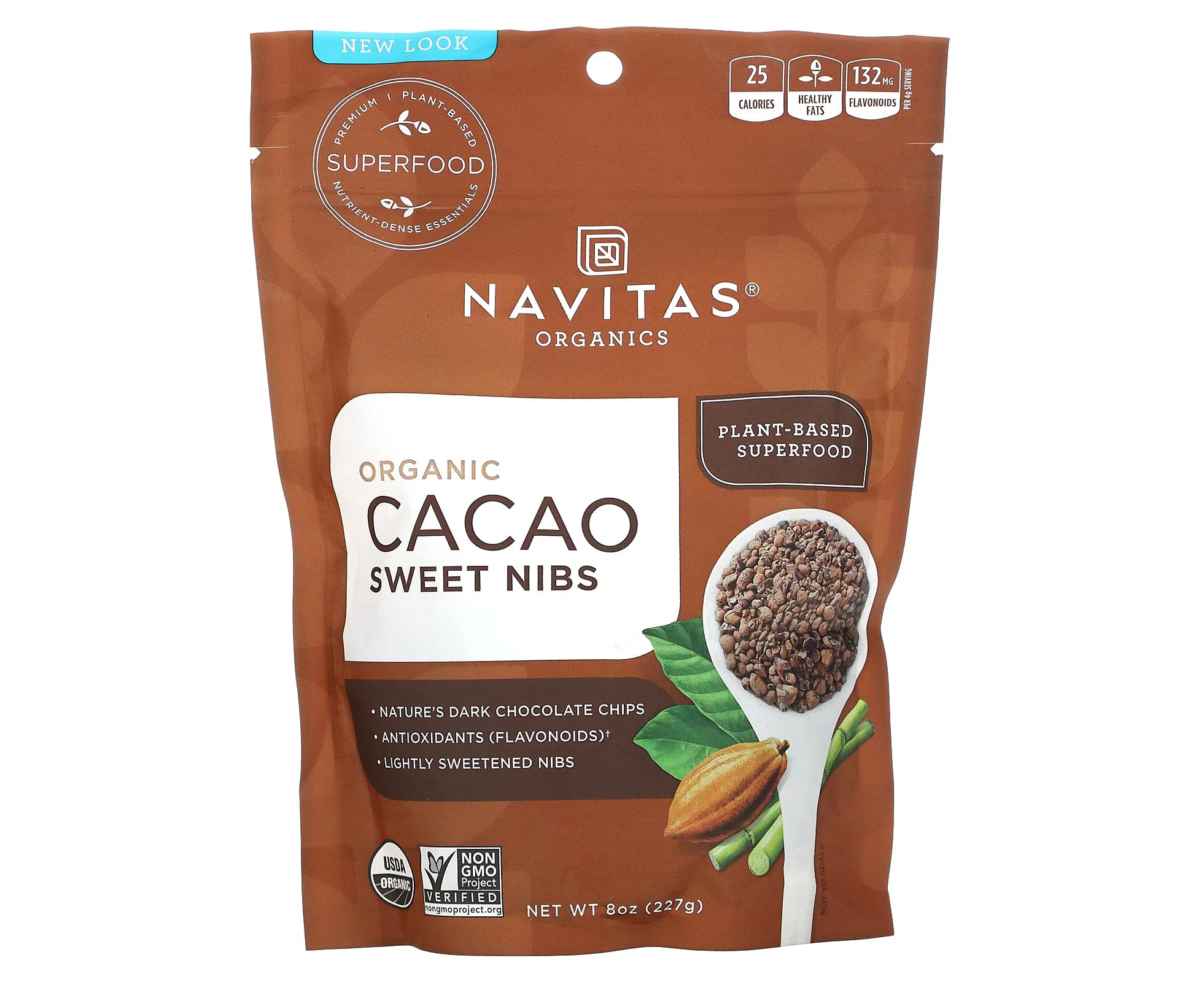 Navitas Organics, Organic Cacao Sweet Nibs, 8 oz (227 g)