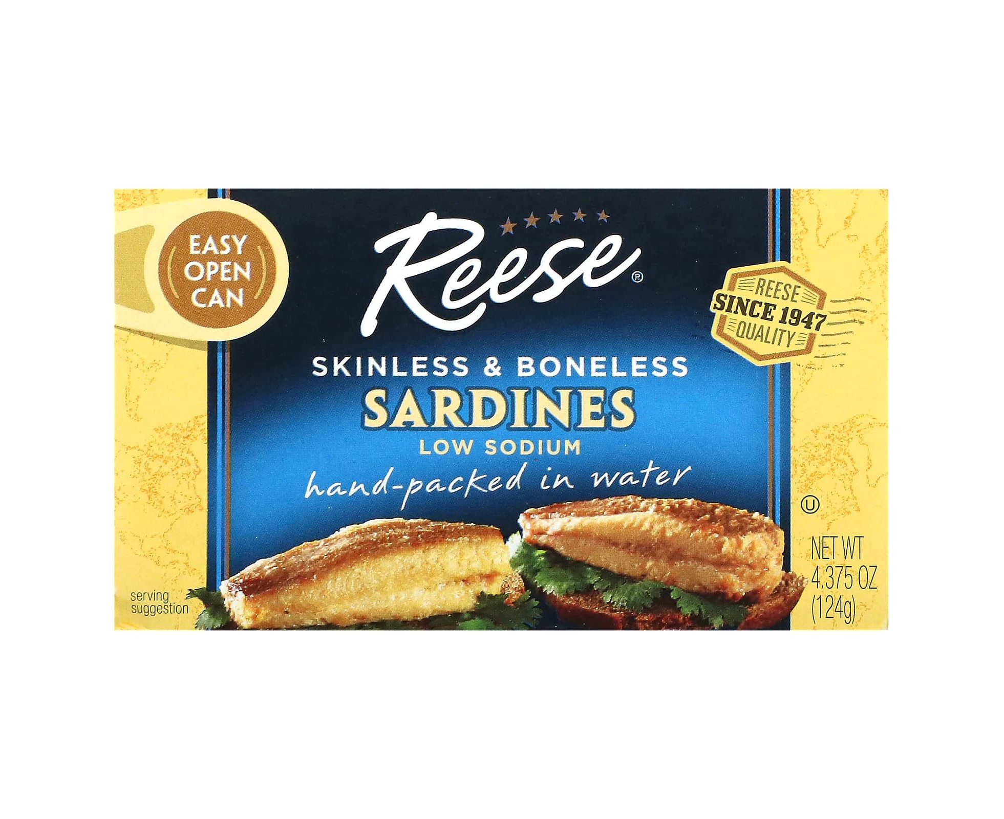 Reese, Skinless & Boneless Sardines, 4.375 oz (124 g)