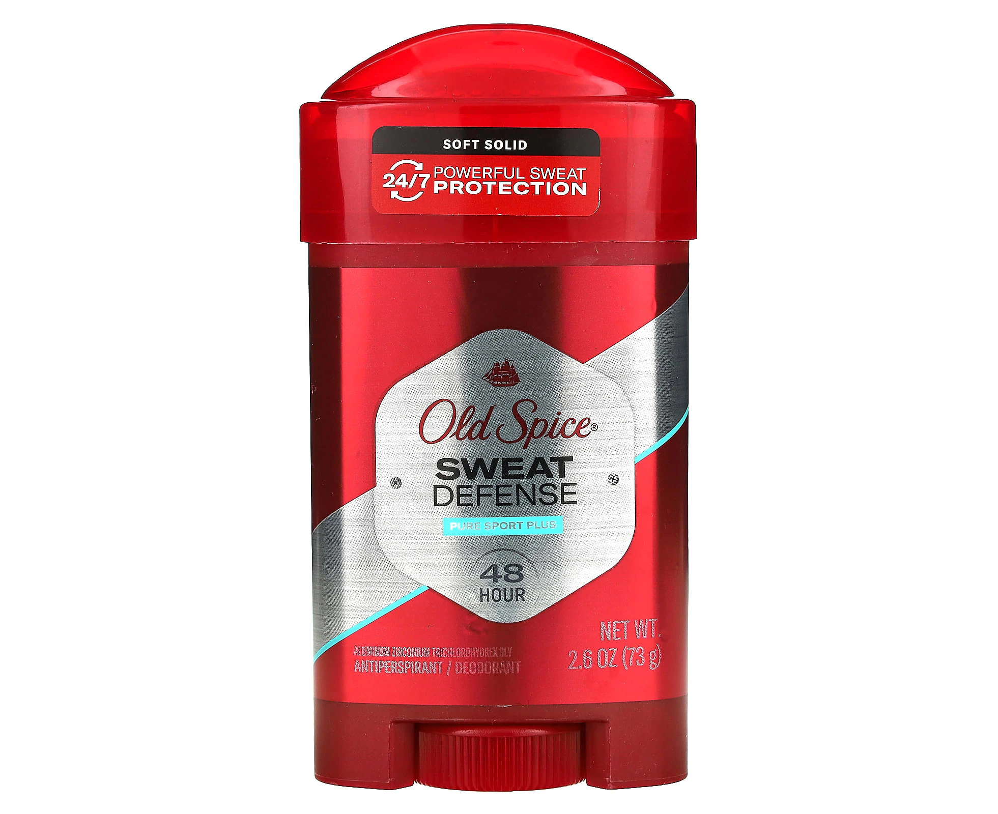 Old Spice, Sweat Defense, Anti-Perspirant Deodorant, Soft Solid, Pure Sport Plus, 2.6 oz (73 g)