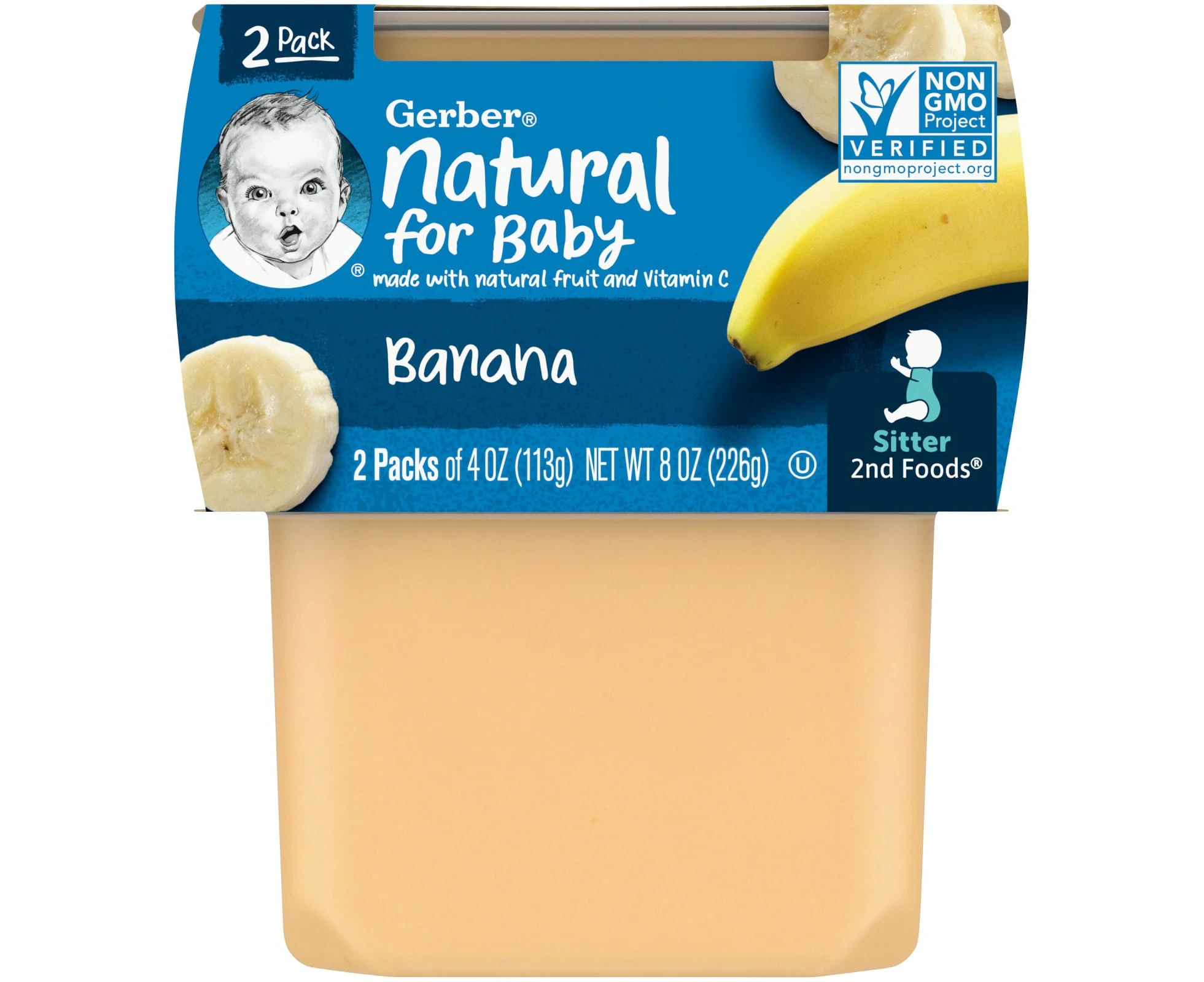 Gerber, Natural for Baby, 2nd Foods, Banana, 2 Pack, 4 oz (113 g) Each