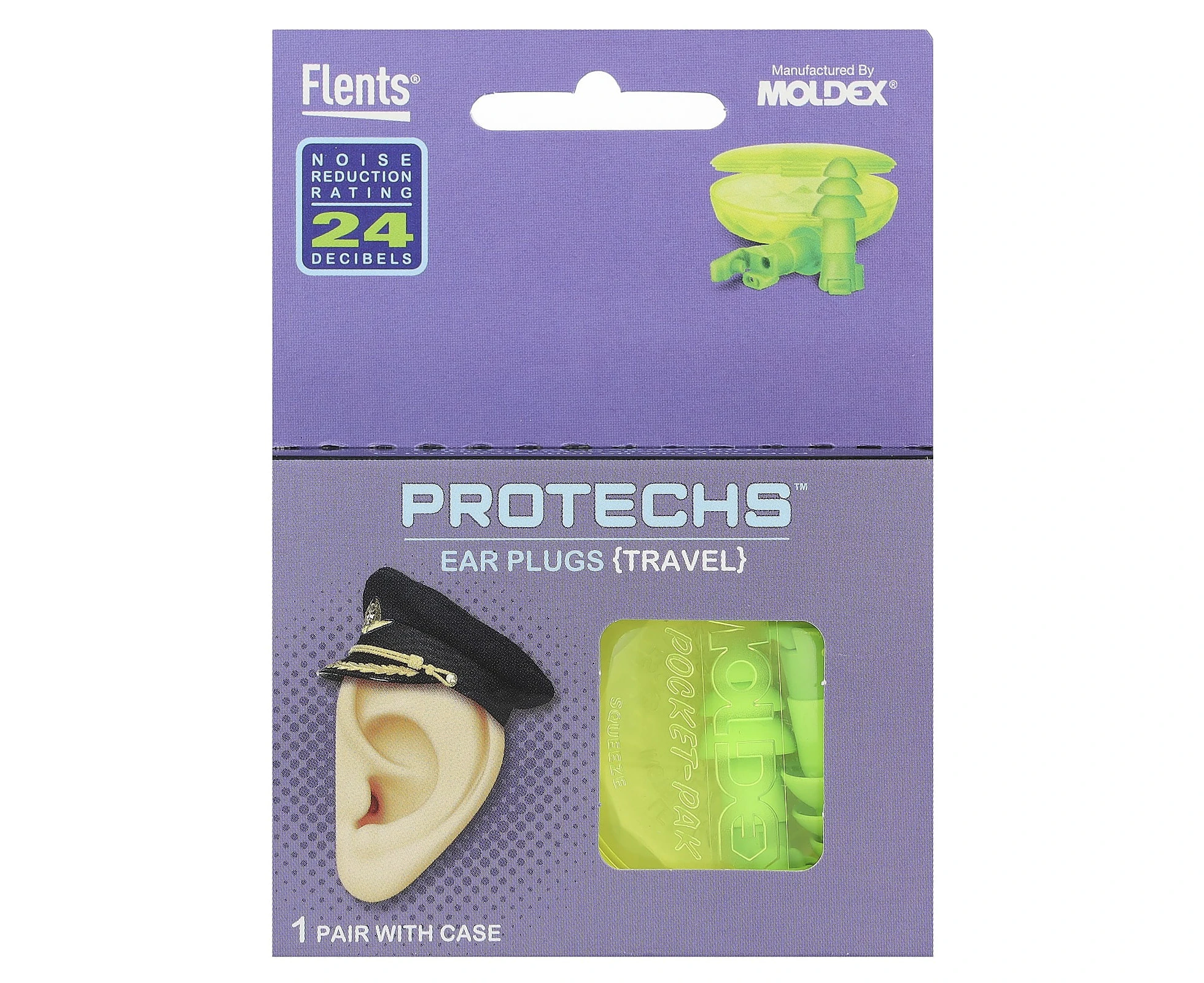 Flents, Protechs, Ear Plugs, Travel, 1 Pair with Case