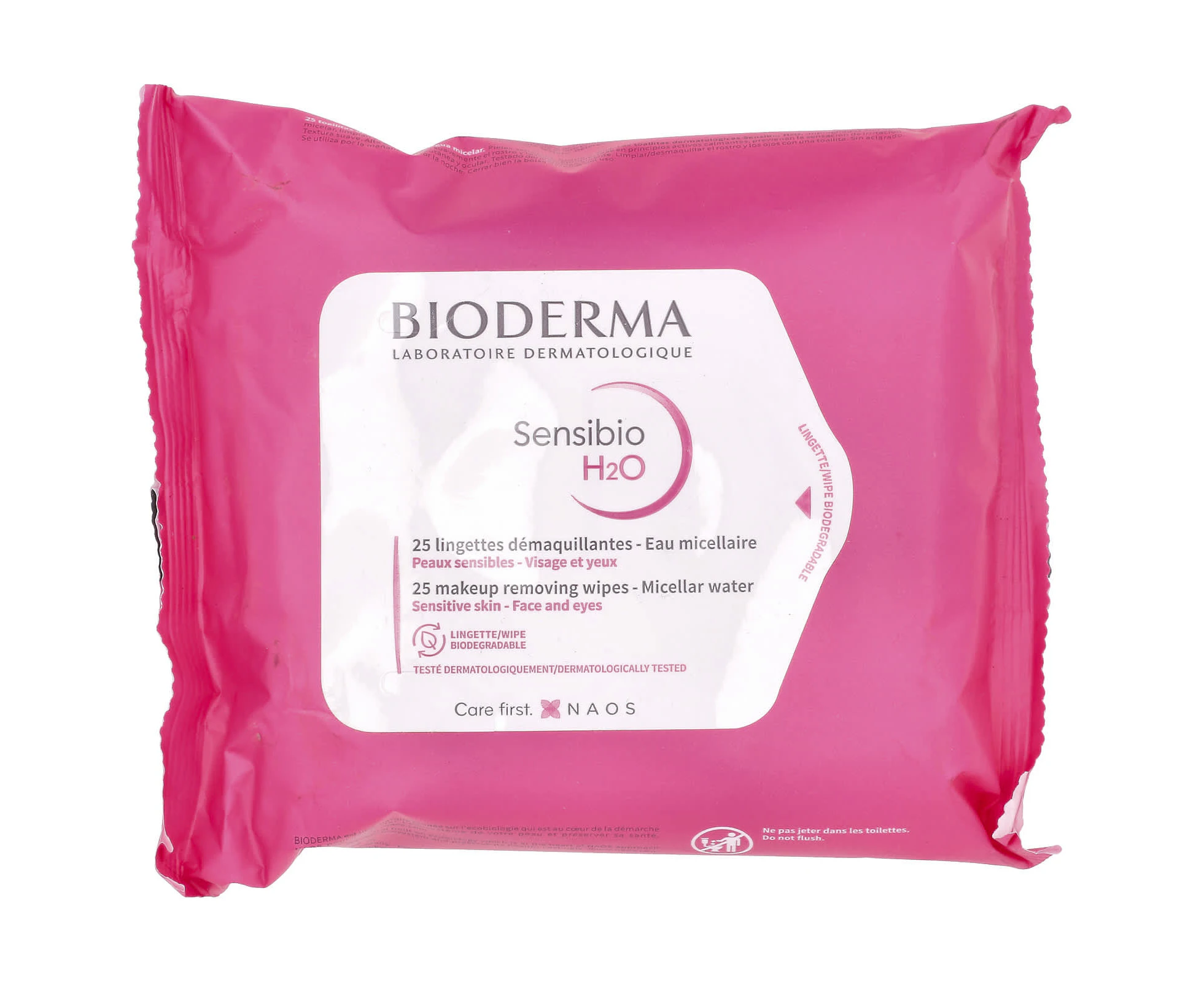 Bioderma, Sensibio H20, Make-Up Removing Wipes, Micellar Water, 25 Wipes