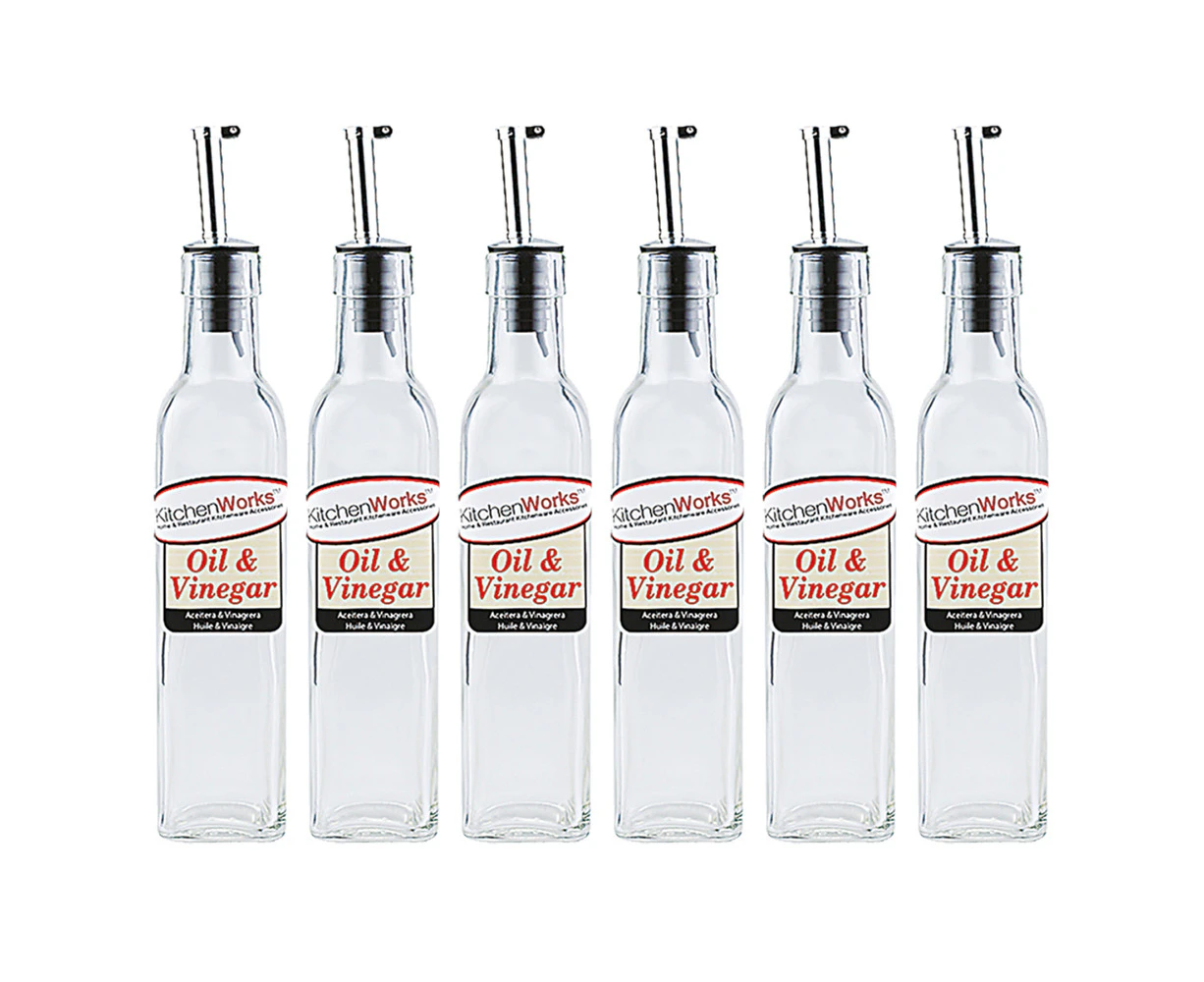 6x Kitchenworks Medium Oil/Vinegar Bottle Kitchen Tabletop Accessories 250ml