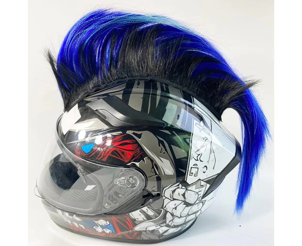 Mohawk Helmet Wig Motorcycle Helmet Decorations Wigs Cockscomb Motocross Full Face Off Road Helmet Decoration Hair Sticker Paste