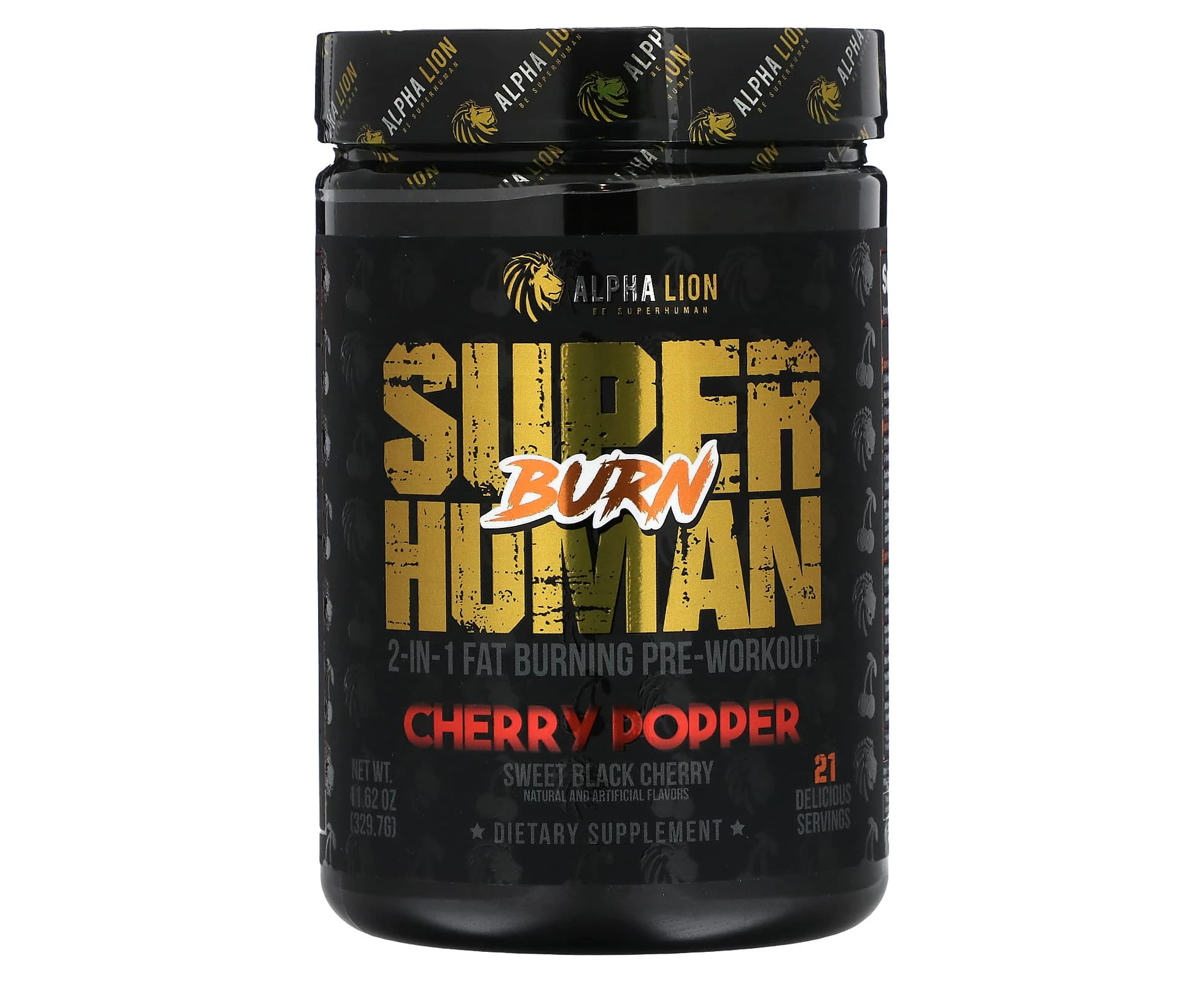 ALPHA LION, SuperHuman Burn, Cherry Popper, Sweet Black Cherry, 11.62 oz (329.7 g)