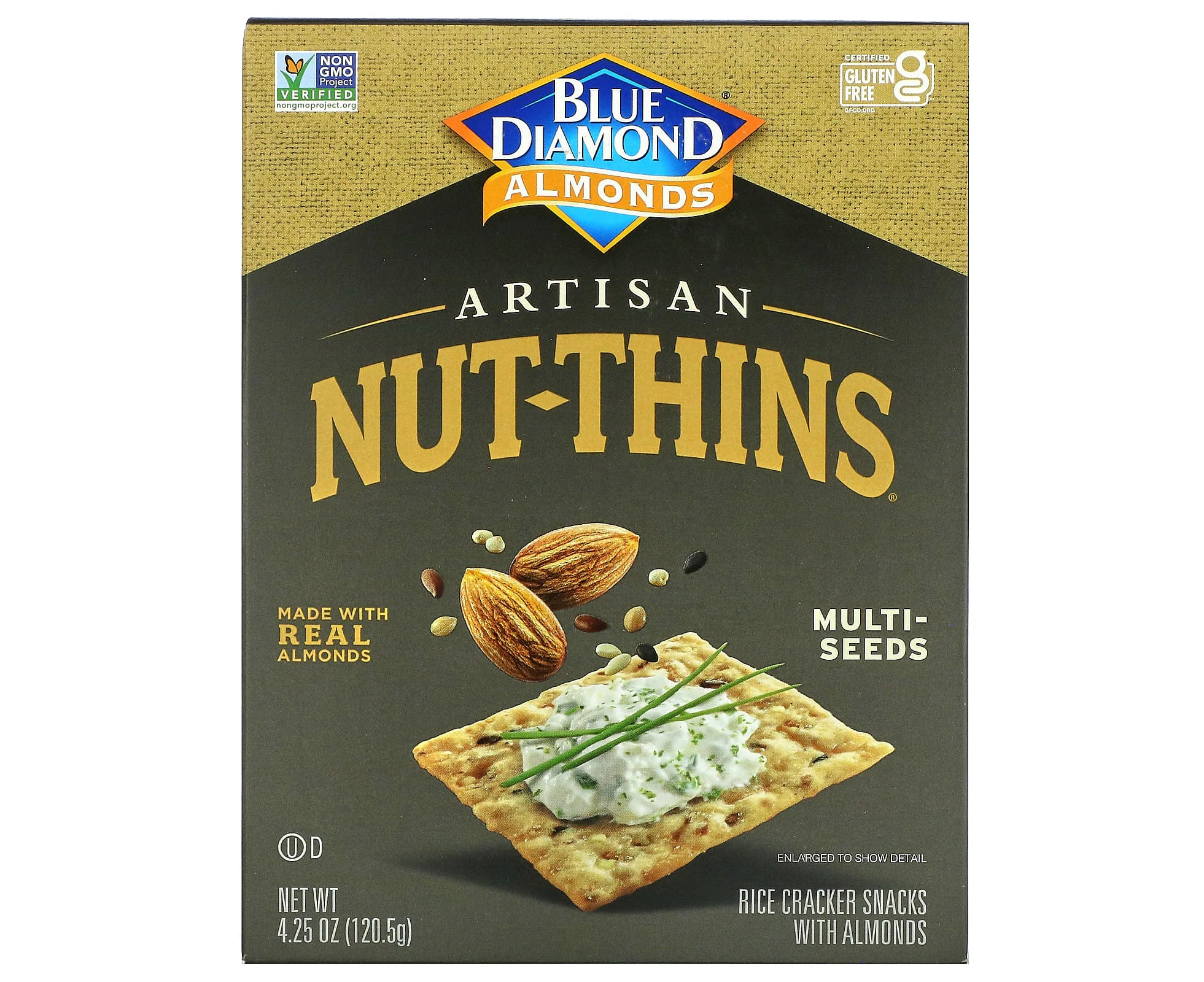 Blue Diamond, Artisan Nut-Thins, Rice Cracker Snacks, Multi-Seeds, 4.25 oz (120.5 g)