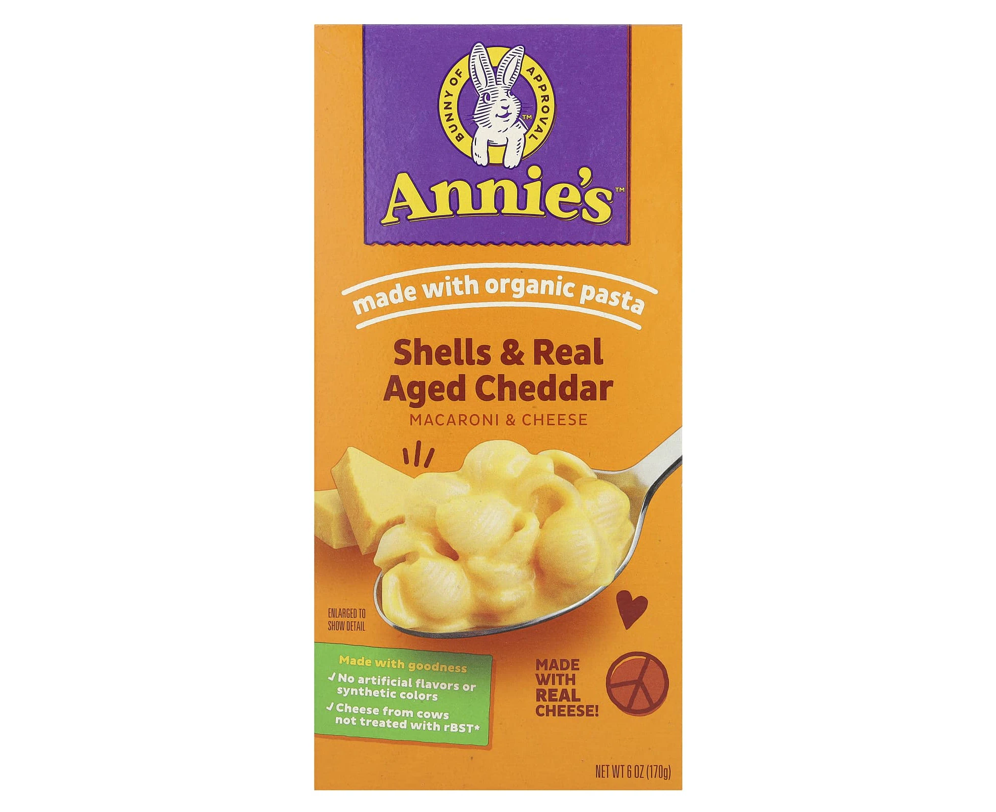 Annie's Homegrown, Macaroni & Cheese, Shells & Real Aged Cheddar, 6 oz (170 g)